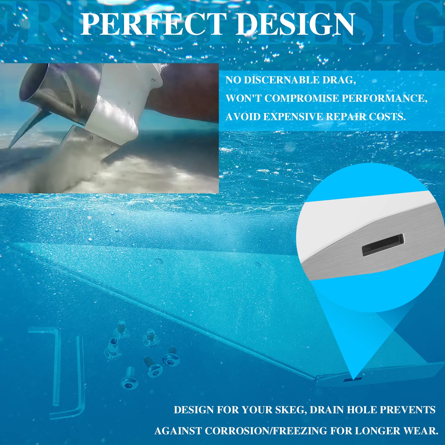 27151 Stainless Steel Skeg Guard Fix Damaged Skeg Fit For Yamaha 150-175Hp 2/4 Stroke / 200Hp 2 Stroke Hpdi /200 Vmax / 200Hp 4 Stroke 2.8L I-4 / 300Hp 4 Stroke