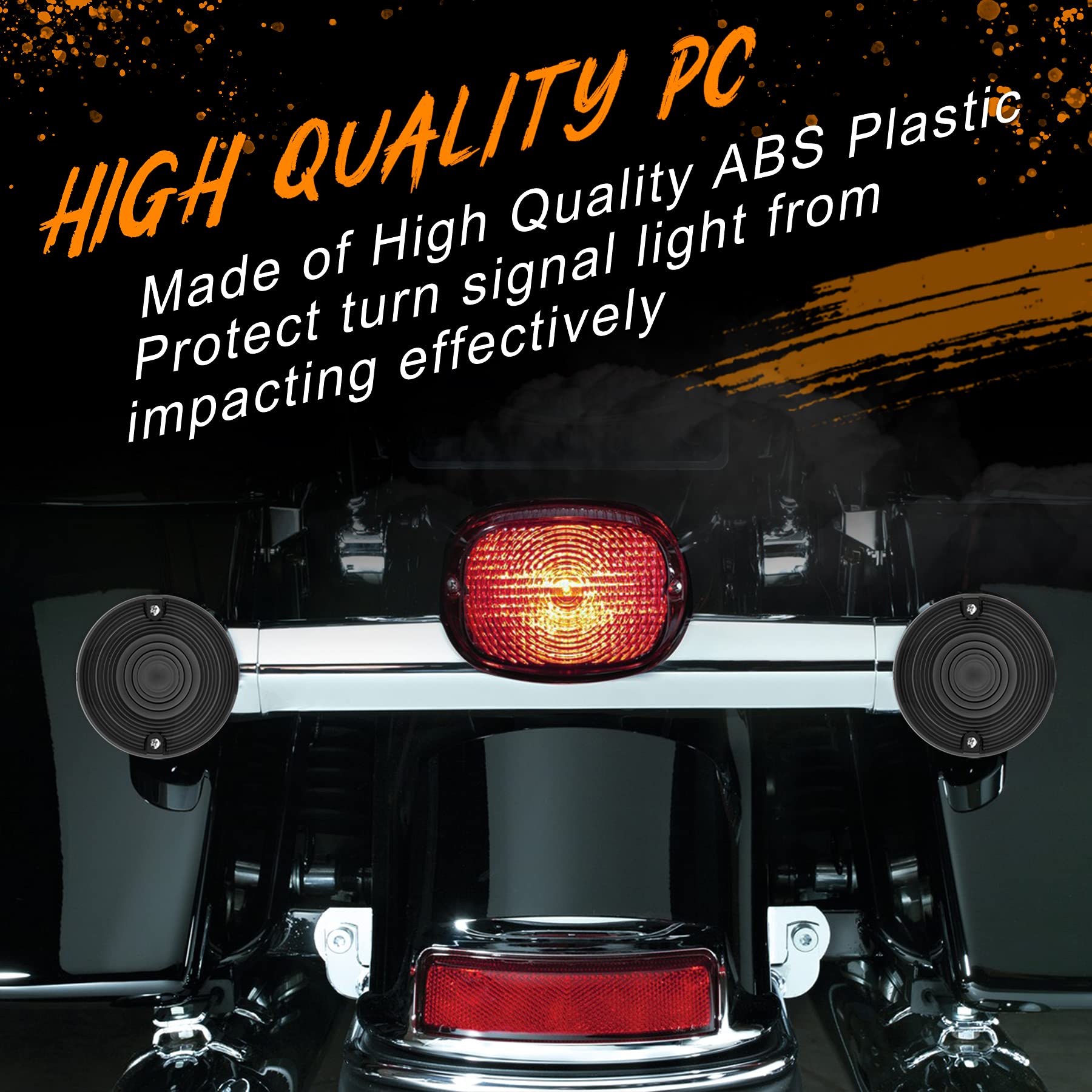 Quasco Smoked Turn Signal Lens Cover For 3 1/4 Inch Flat Blinkers Compatible With Harley Street Glide Special Touring Softail Sp