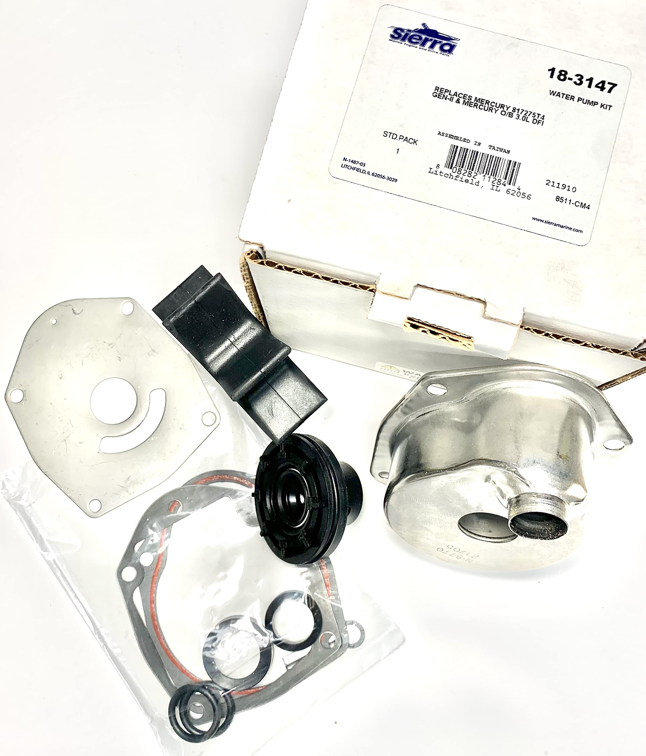 Sierra Water Pump Kit For Mercury Marine Engine, Part #18-3147