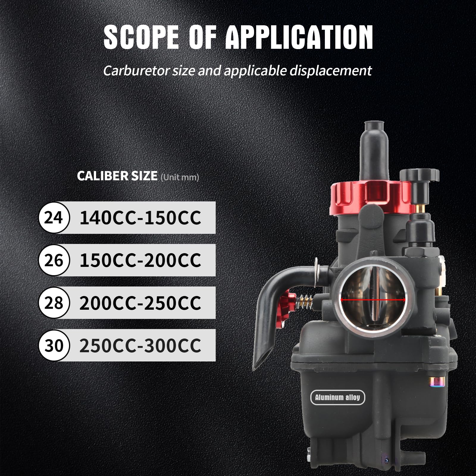 Nibbi 26Mm Carburetor With Carb Jets For 4 Stroke 150Cc-200Cc Engines Motorcycle, Fit For Yamaha Blaster 200 Honda Apollo Dirt B