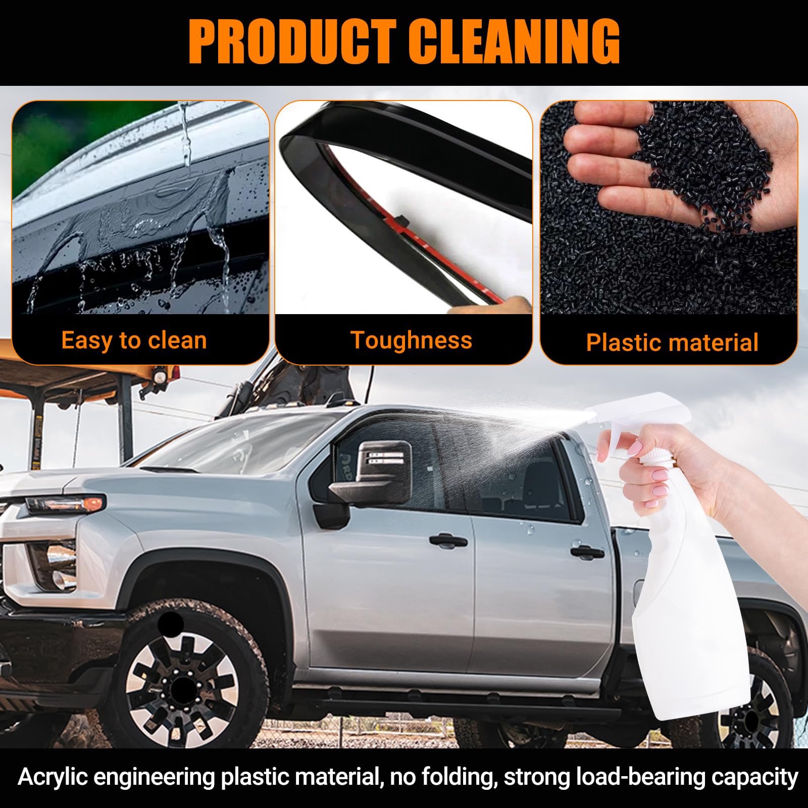 FormiPow Window Rain Guards for 2020-2025 Chevy Silverado & GMC Sierra 2500HD/3500HD Crew Cab, Glass in-Channel Window Deflector