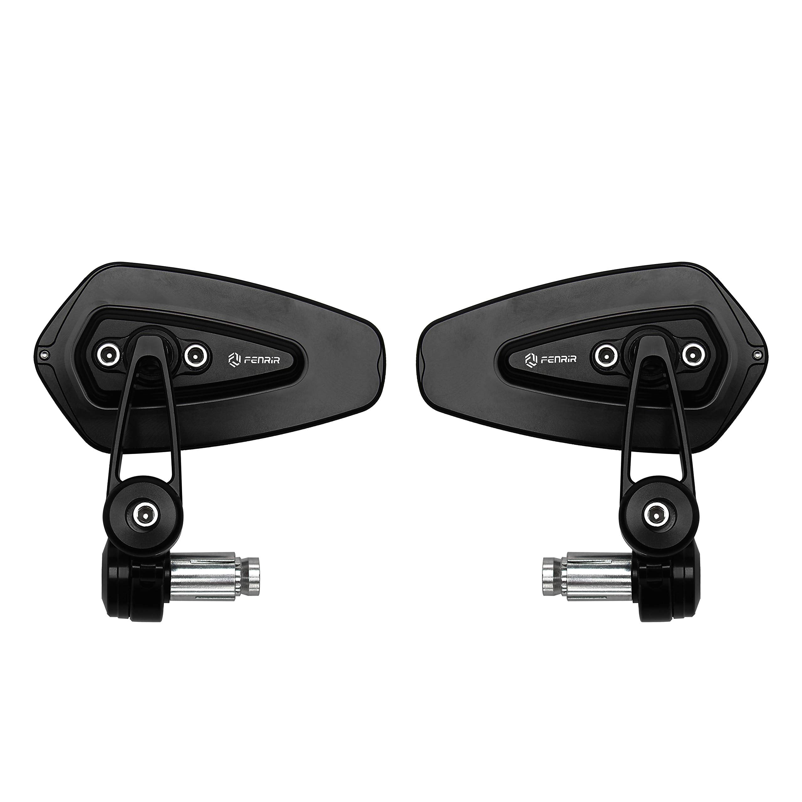 FENRIR CNC Aluminum Alloy Cafe Racer Black Motorcycle Bar End Mirrors Side Folding 22MM 7/8'' inch Handlebar Mirror Universal Re