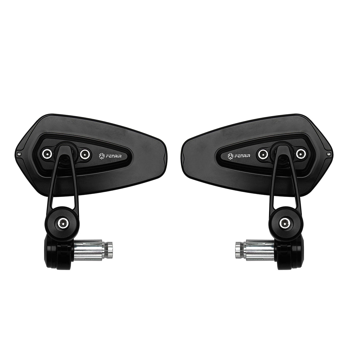 FENRIR CNC Aluminum Alloy Cafe Racer Black Motorcycle Bar End Mirrors Side Folding 22MM 7/8'' inch Handlebar Mirror Universal Re