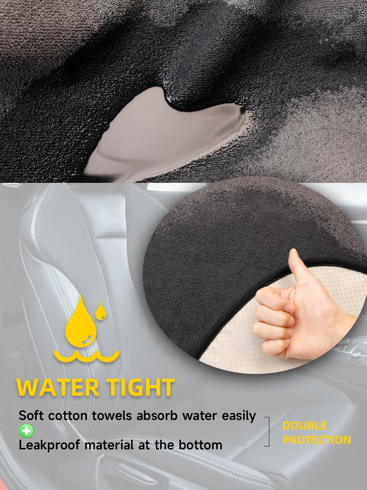 ZIMABLUE Terry Cloth seat Cover Universal Waterproof Car Sport Towel Seat Cushion Non-Slip Sweat-Absorbent Towel Cloth Suitable