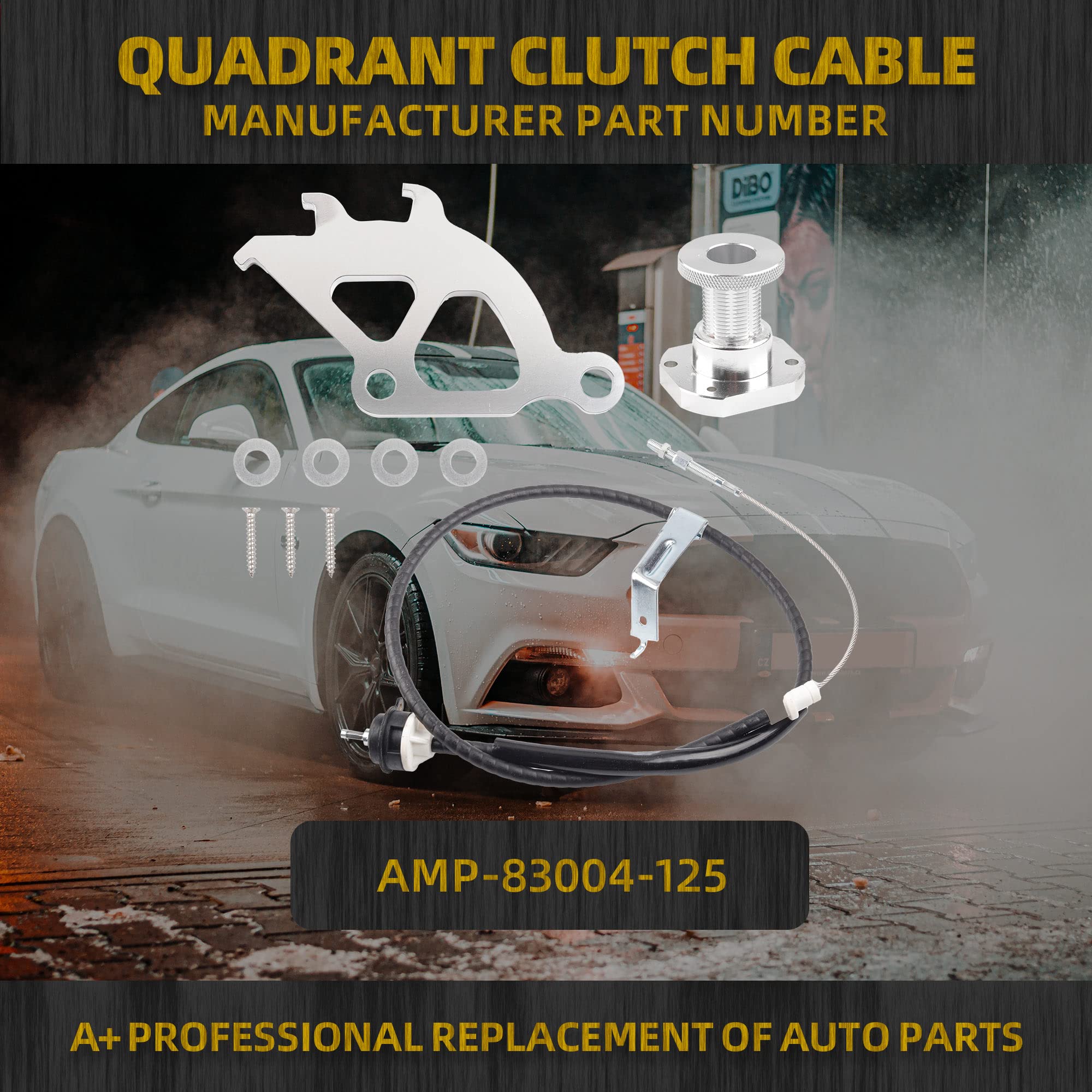 Dasbecan Clutch Cable Kit Triple Hook Clutch Quadrant Firewall Adjuster Kit Compatible With 1996-2004 Ford Mustang Replaces# Amp