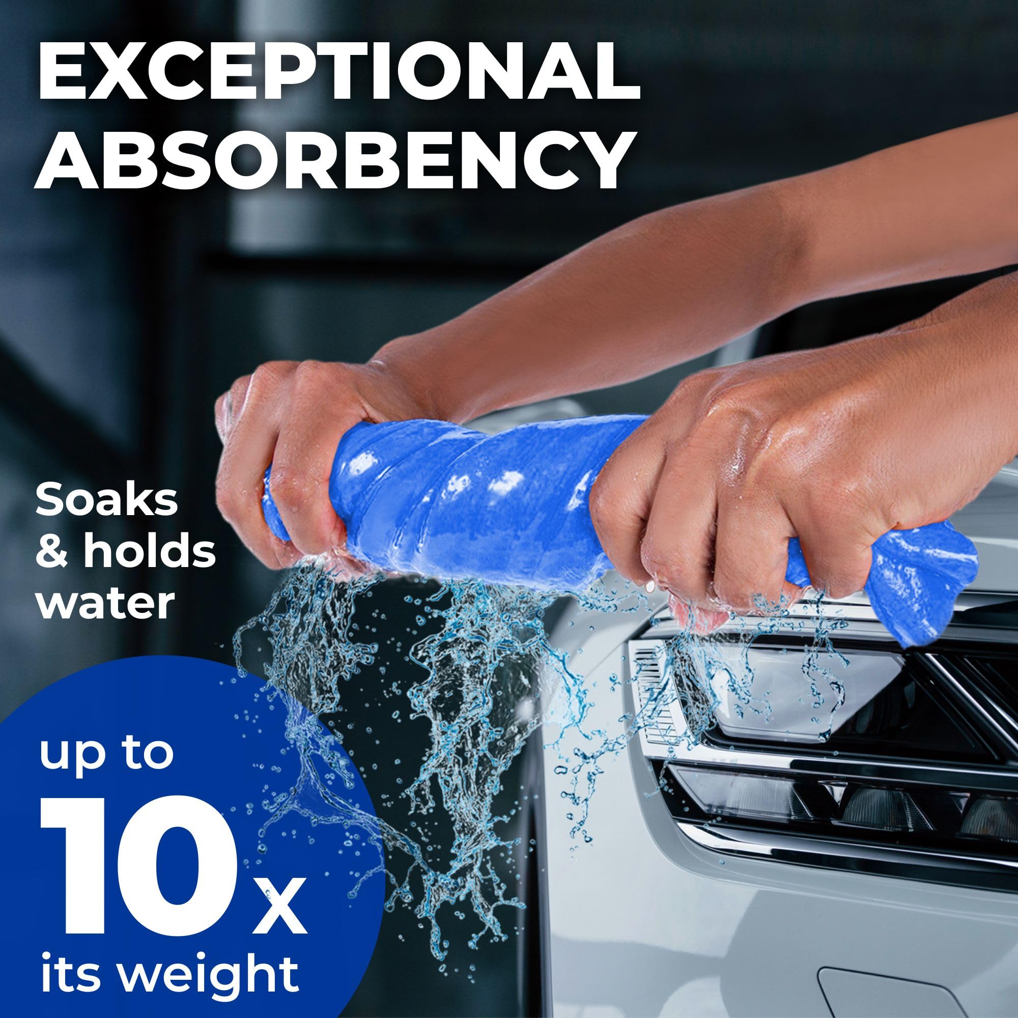 Premium Xl Shammy Towel For Car - 2Pk (34''X25'') - Super Absorbent Chamois Cloth For Drying - Spots & Scratch-Free, Reusable