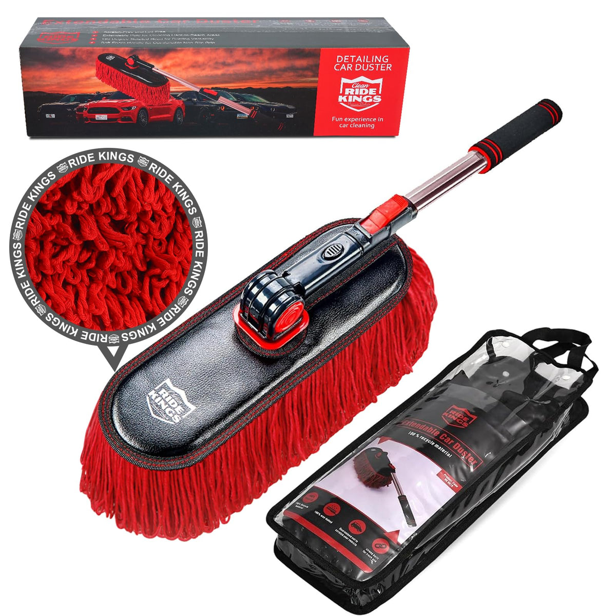 Car Duster Exterior Scratch Free,Soft Car Brush Kit For Car,Truck,Suv,Rv And Motorcycle,Wax Cotton Hair,Car Dusters With Extenda