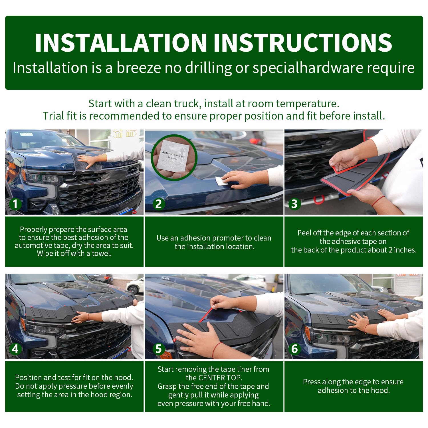 Xipoqix Hood Protector Compatible with 2023-2025 Chevy Colorado Shield Deflector Replacement Accessories