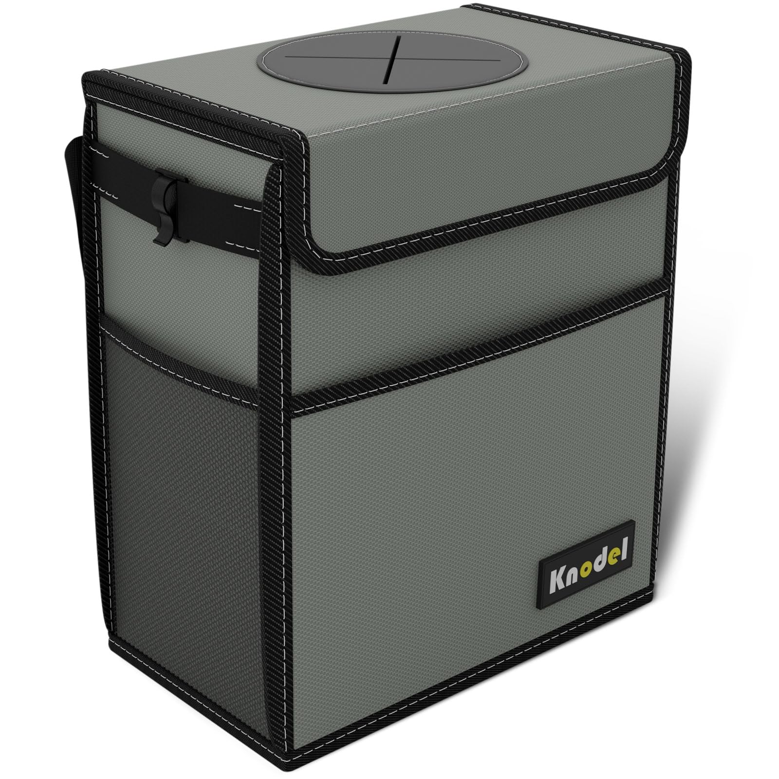 Knodel Car Trash Can, Waterproof Car Garbage Can, Car Trash Bag With Lid, Leak-Proof Car Trash Bin, Car Trash Hanging (Large, Gr
