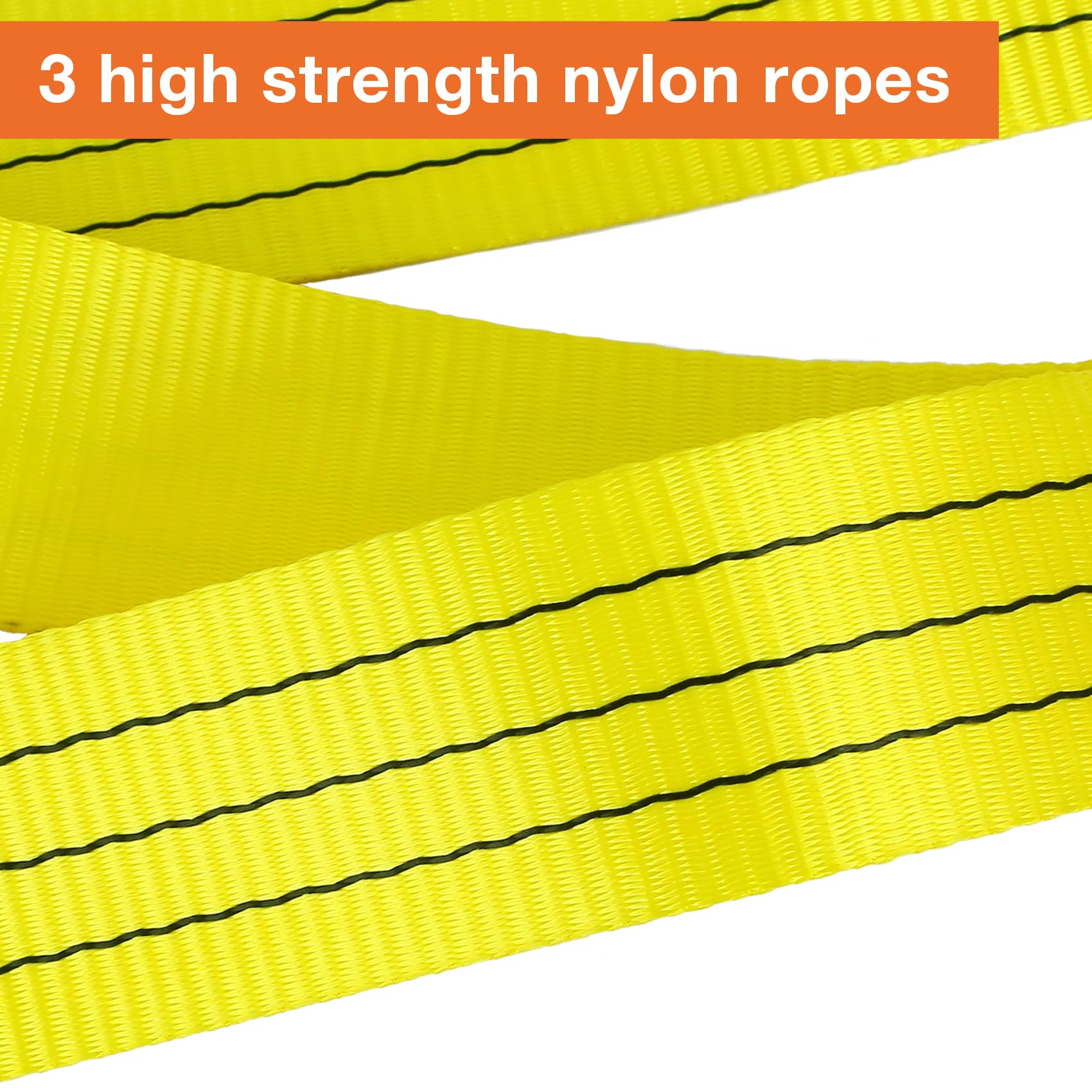 3 inch, 8 Feet Tree Saver, Winch Strap, Tow Straps 30,000 Pound Capacity Recovery Rope,Heavy Duty Towing Ropes with Triple Reinf