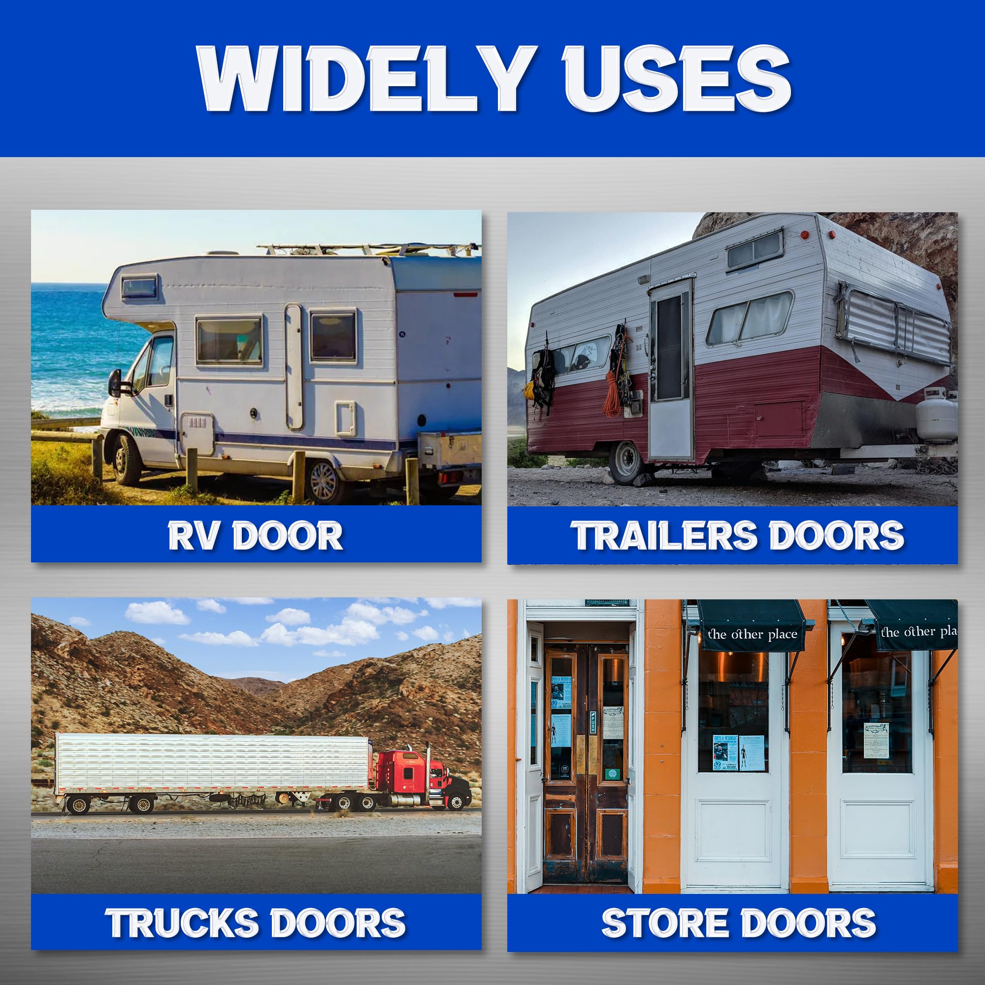 Lonffery Rv Door Latch, Rv Door Holder, 304 Stainless Steel Trailer Latch, 4 Inches 2Pcs