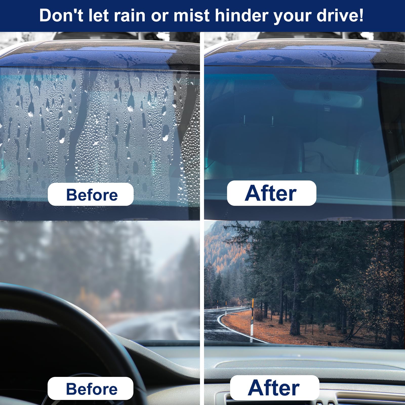 SHIELDOM Anti Fog Spray & Rain Repellent Spray for Car Windshield Glass Water Repellent Defogger Spray Waterproof Prevent Foggin