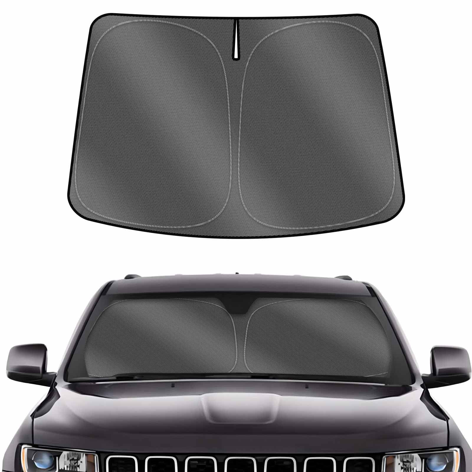 Karltys Sunshade For Jeep Grand Cherokee 2011-2021 Accessories (Not For Grand Cherokee L/Cherokee) Windshield Shade 240T Reflect