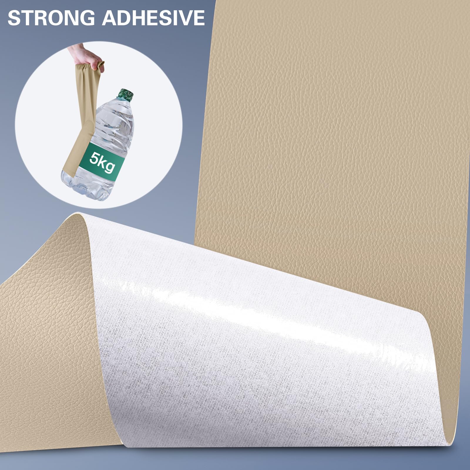 Self Adhesive Leather Repair Patch Kit, 16 In X 63 In Large Vinyl Leather Repair Tape For Furniture, Sofa, Couch, Sofa, Car Seat