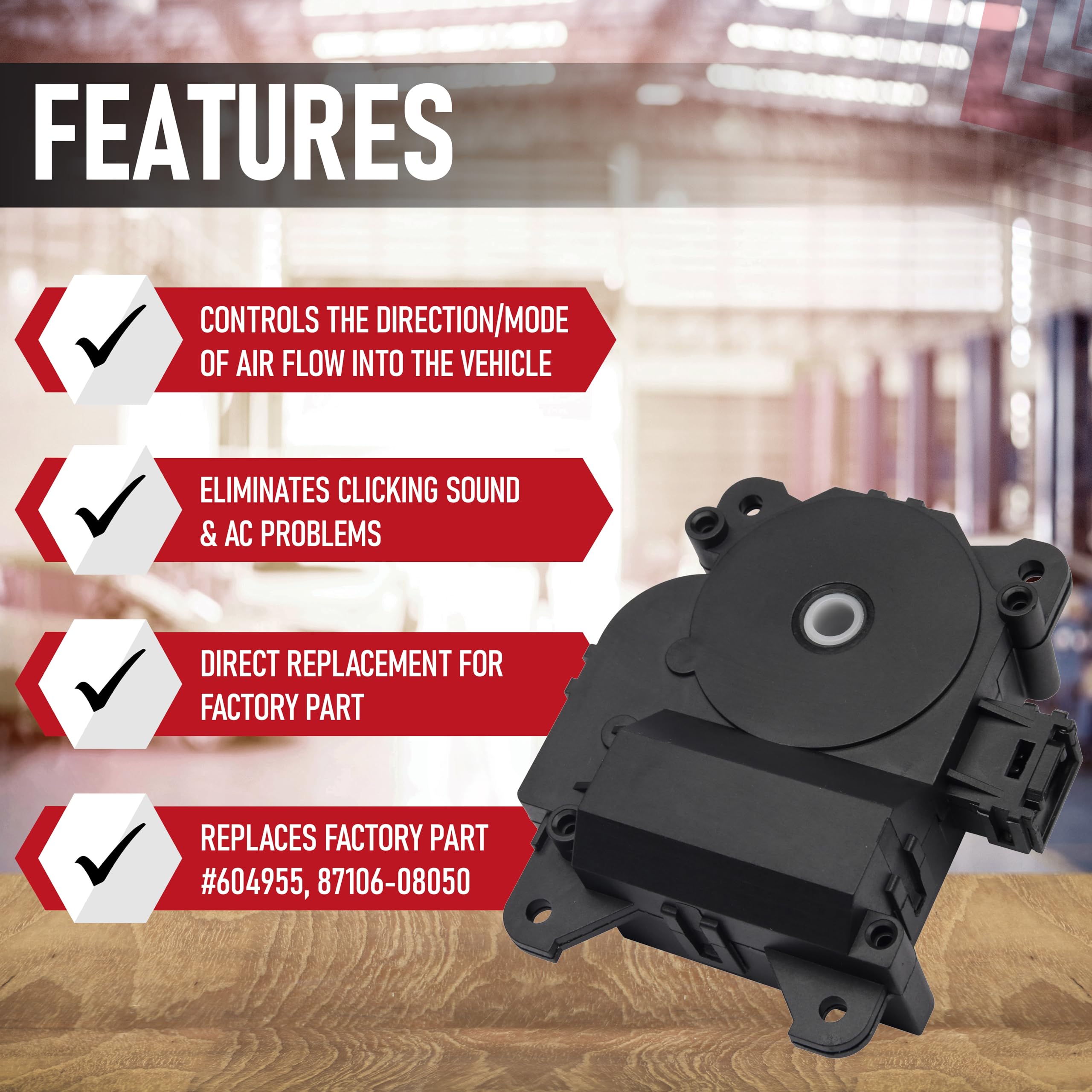Hvac Air Blend Door Actuator Mode Replacement By Aa Ignition - Fits 2004, 2005, 2006, 2007, 2008, 2009, 2010 Toyota Sienna Vehic