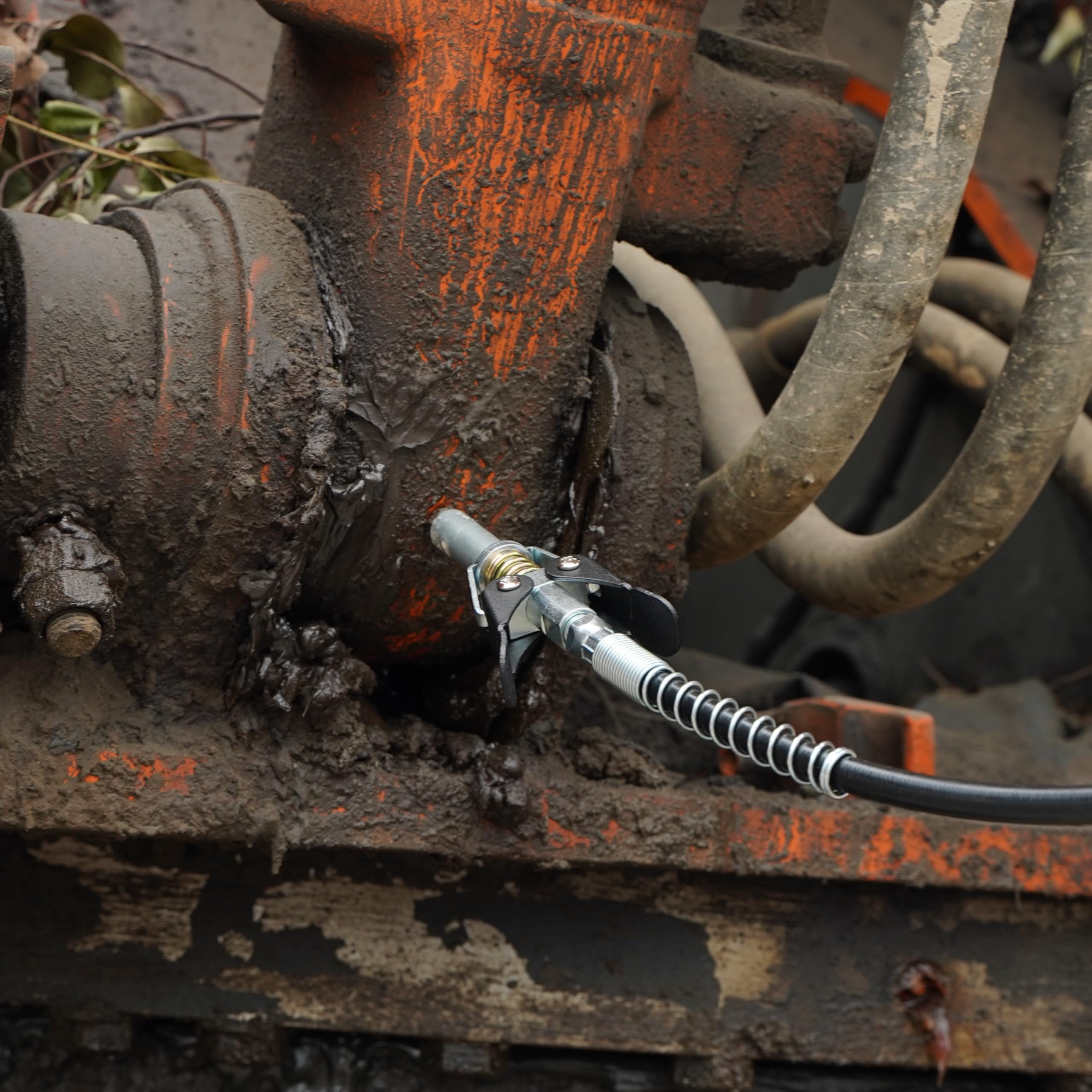 Utool Grease Gun Accessory Kit, Double Handle Coupler With Zerk Fitting Cleaner, 1/8 Npt Threads, Easy To Lock Zerk Fittings And Quick Release, Max Working Pressure 10000 Psi, 1 Pc