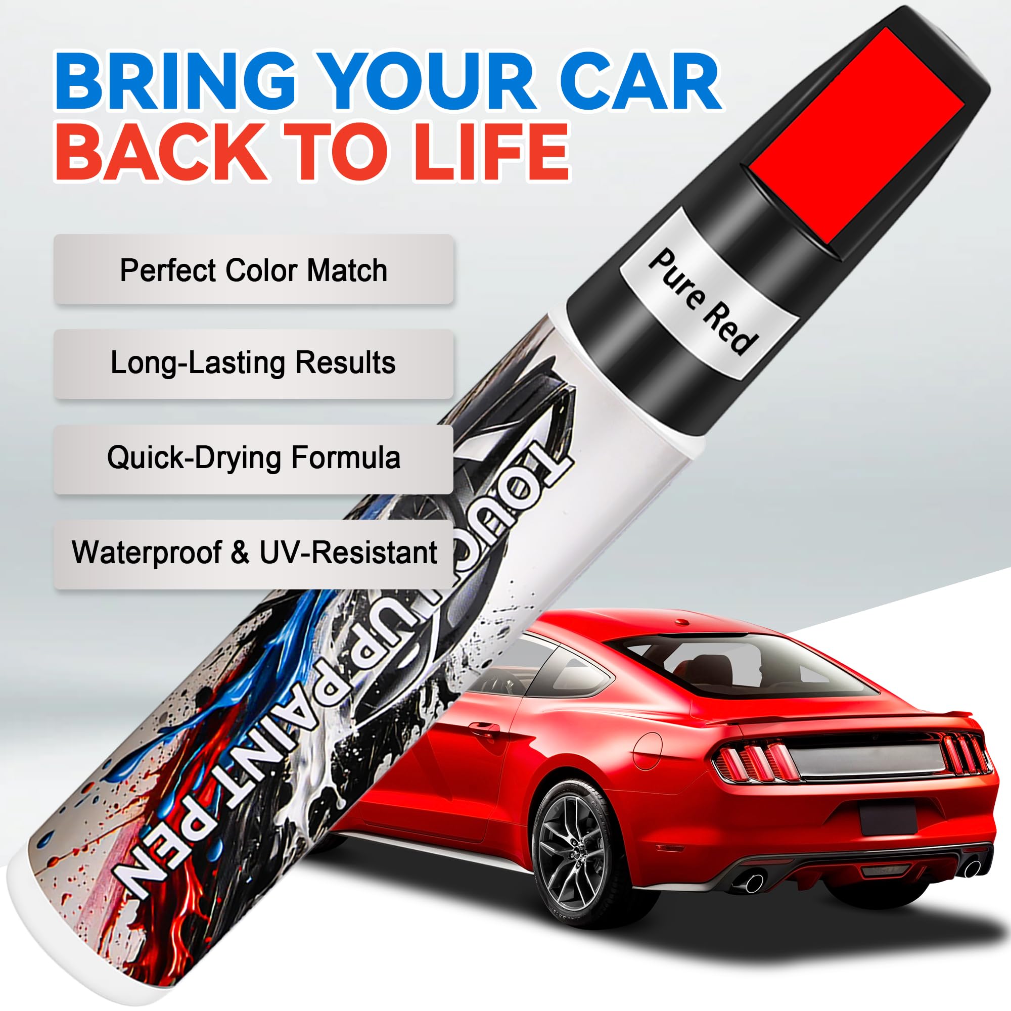 Touch Up Paint for Cars, Ruby Red Car Paint Scratch Repair, Auto Paint Repair Pen, Automotive Scratch Remover, Professional Seam