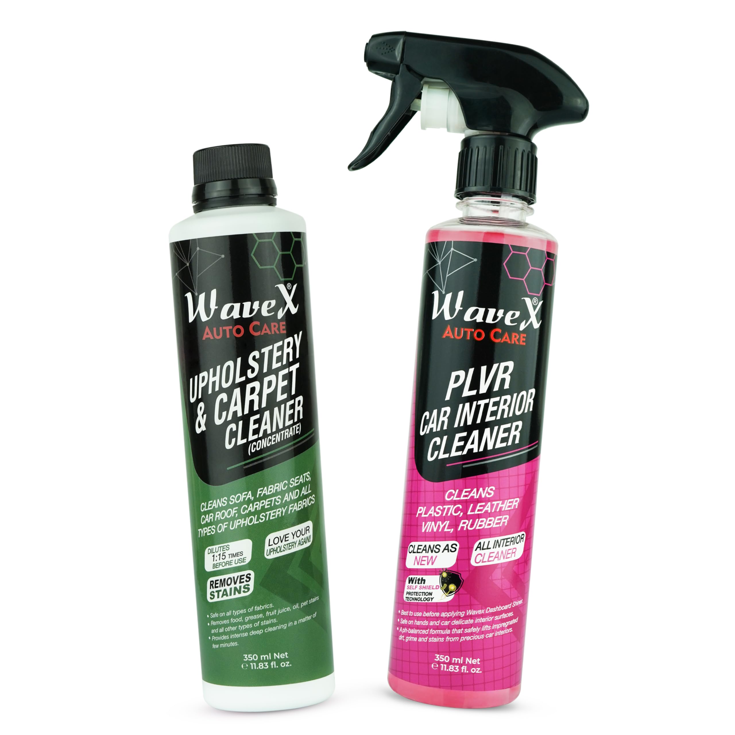 Wavex Plastic Leather Vinyle Rubber Cleaner With Carpet Cleaner Upholstery Concentrate|Set Of 2