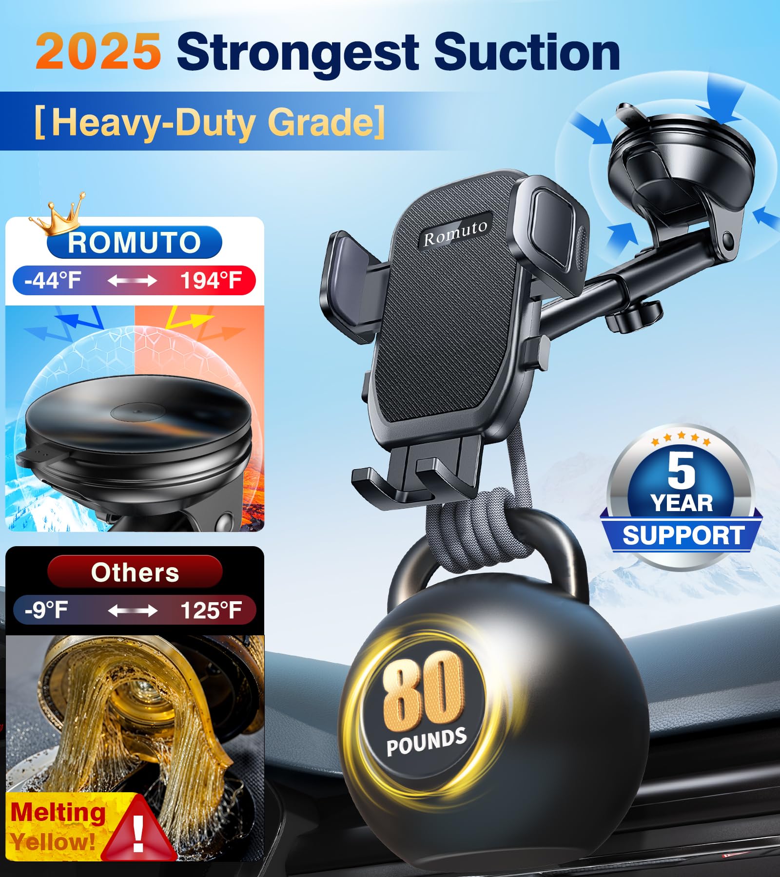 Car Phone Holder Mount?Windshield+Vent+Dash?Suction Cup Phone Holders for Your Car Phone Mount, Cell Phone Car Mount for Truck S