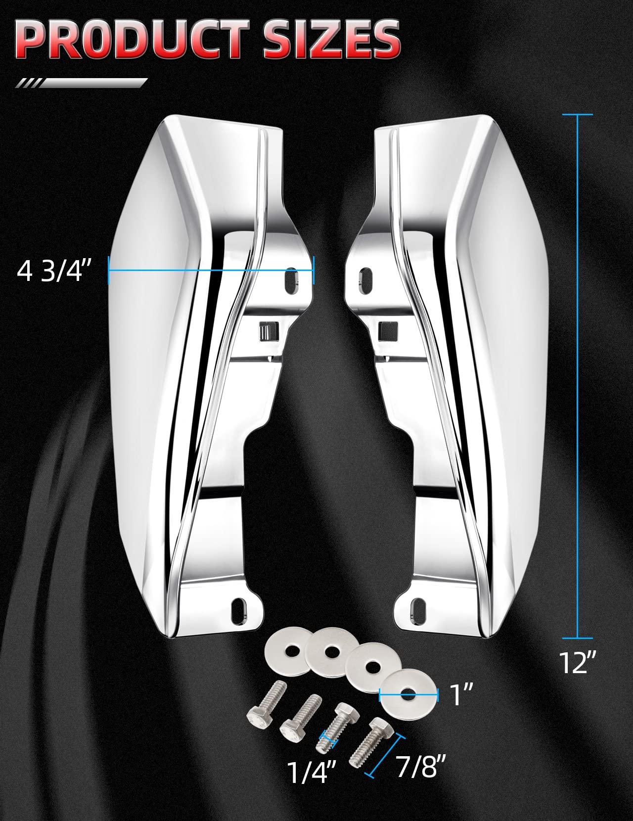 Amazicha Chrome Mid Frame Air Deflector Compatible for Harley Davidson Touring Electra Glide/Street Glide/Road Glide/Tri Glide/R