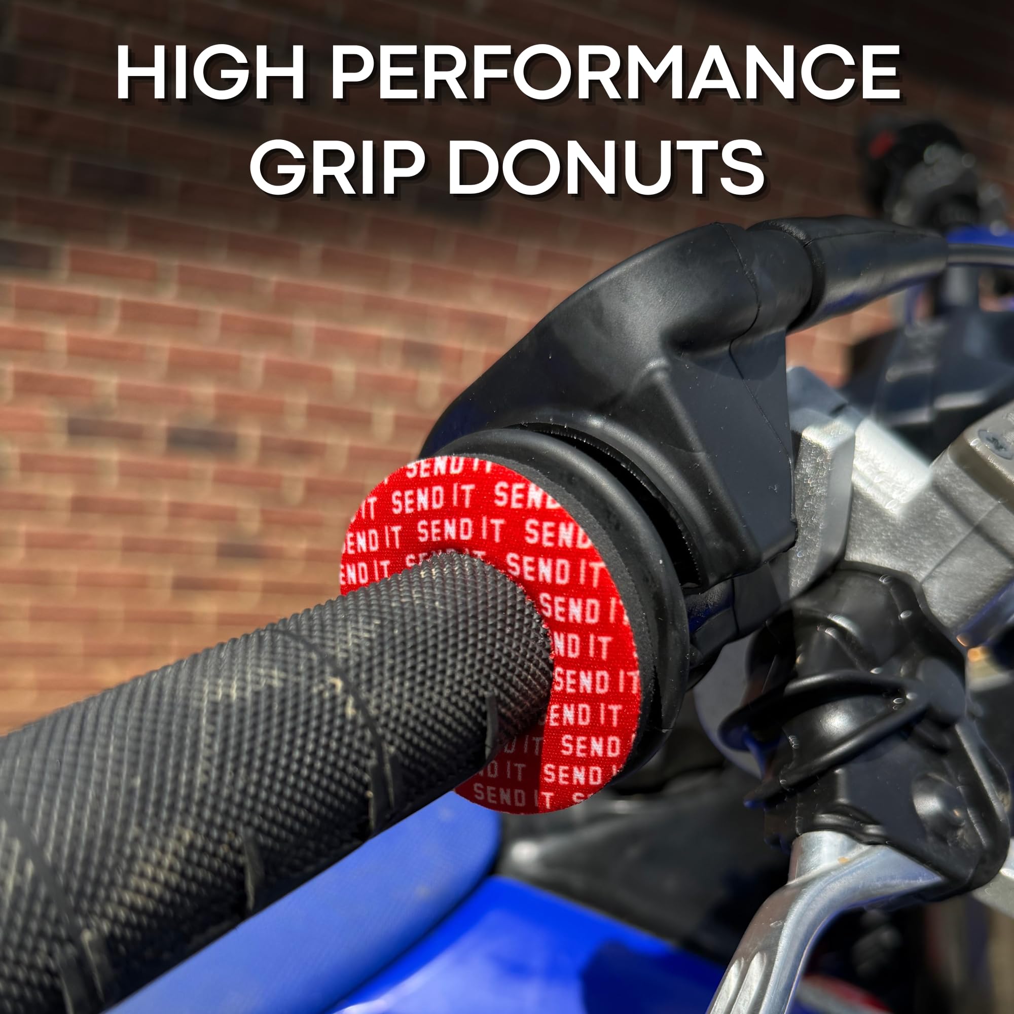 Send It Grip Donuts For Motorcycle, Dirt Bike, Bmx, Atv - Soft Foam Pads To Prevent Blisters - Universal Fit, Easy Install, Mult