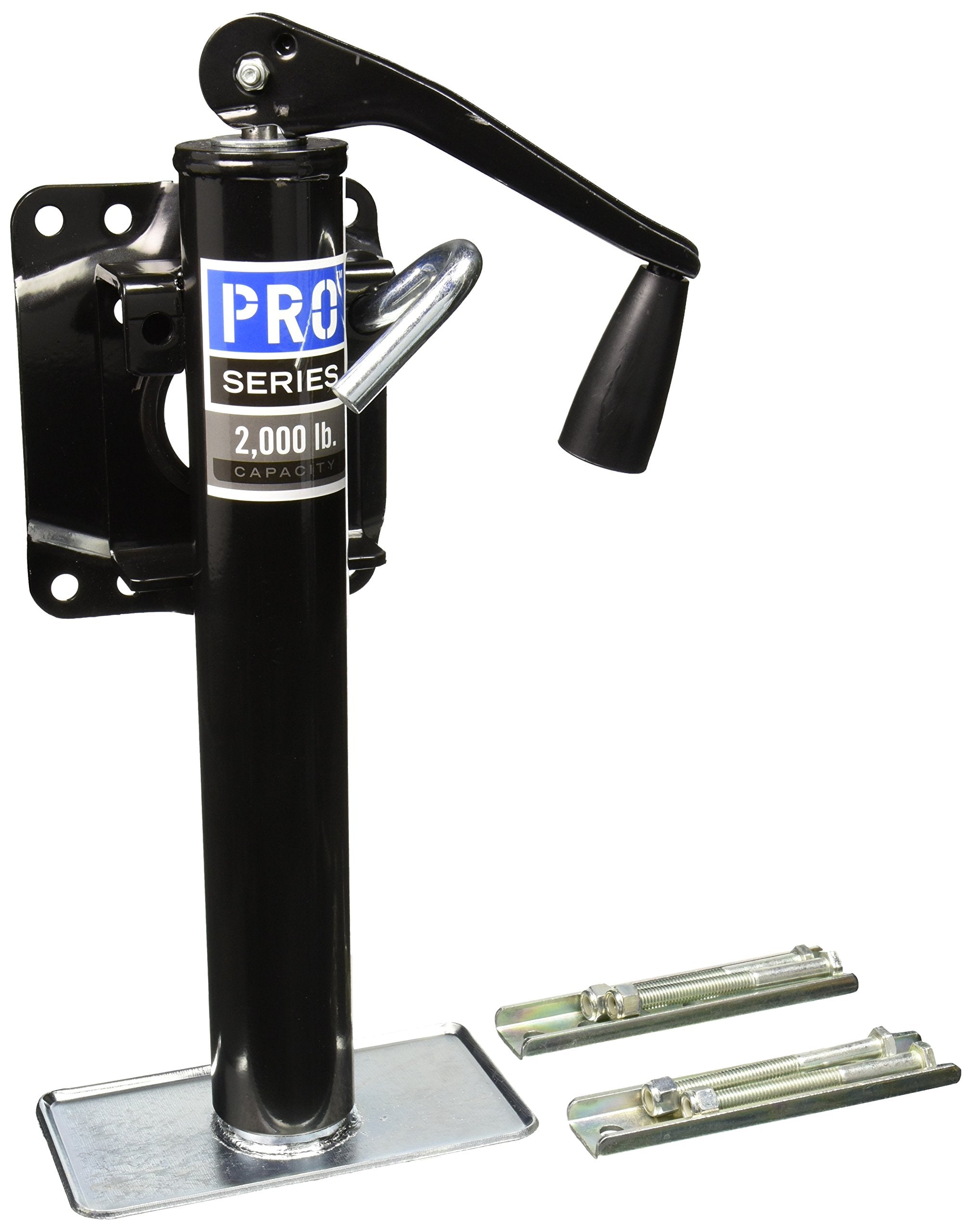 Reese Pro Series 1400300303 Bolt-On Topwind Jack For Trailer Black