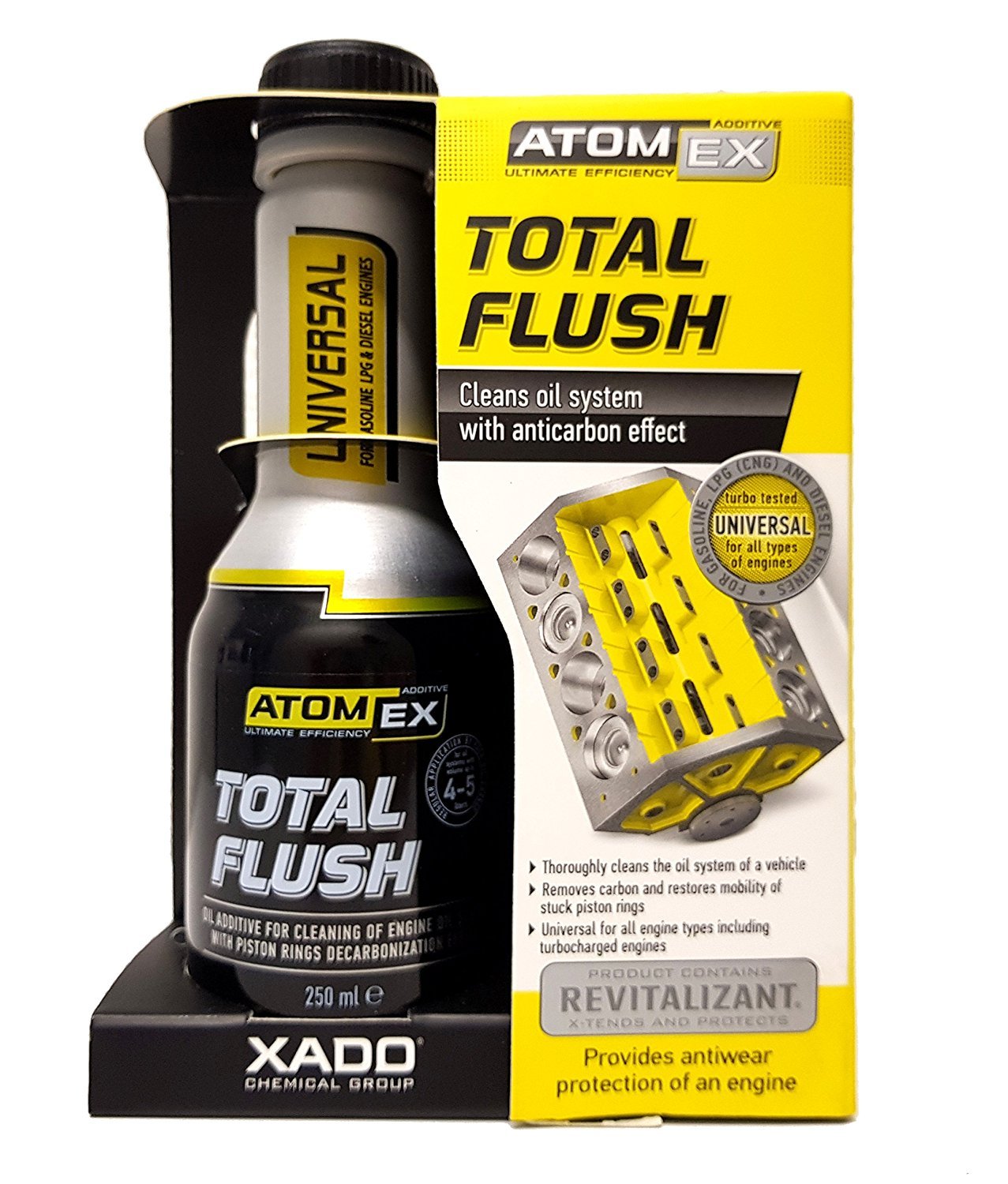 Xado Engine Oil System Cleaner With Anti-Carbon Effect - Removes Contamination & Engine Sludge - Atomex Total Flush Revitalizant