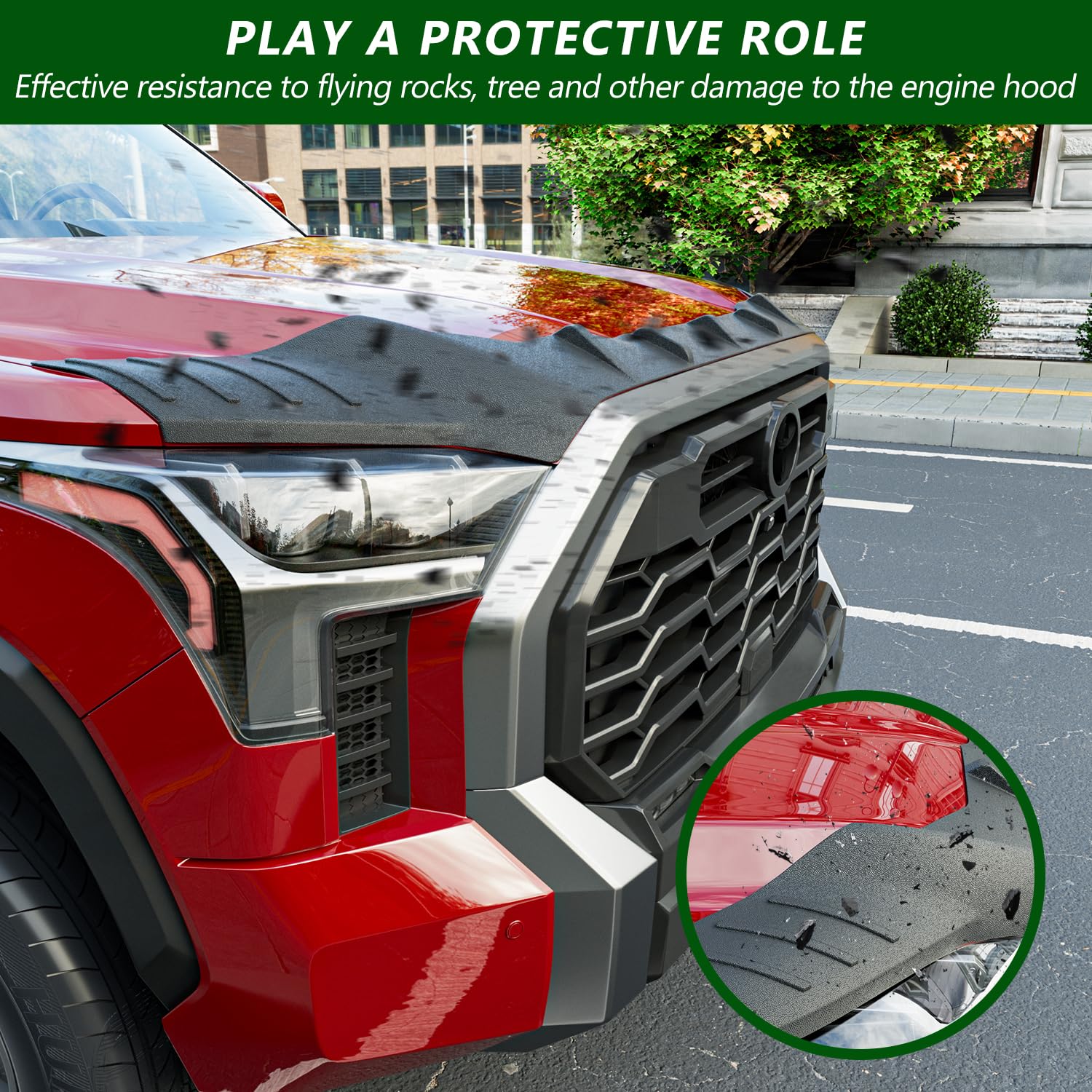 xipoqix Hood Protector Compatible with 2022-2025 Toyota Tundra 2023-2025 Sequoia Hood Shield Hood Deflector Replacement for 22-2