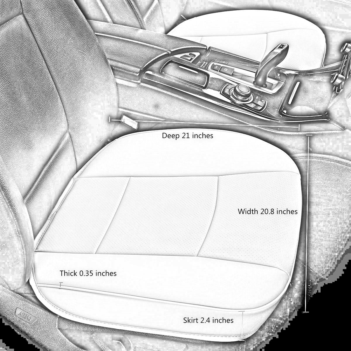 Edealyn Ultra-Luxury Pu Leather Car Cushion Car Seat Cover For Most Four-Door Sedan&Suv,Single Seat Cover Without Backrest 1Pcs(