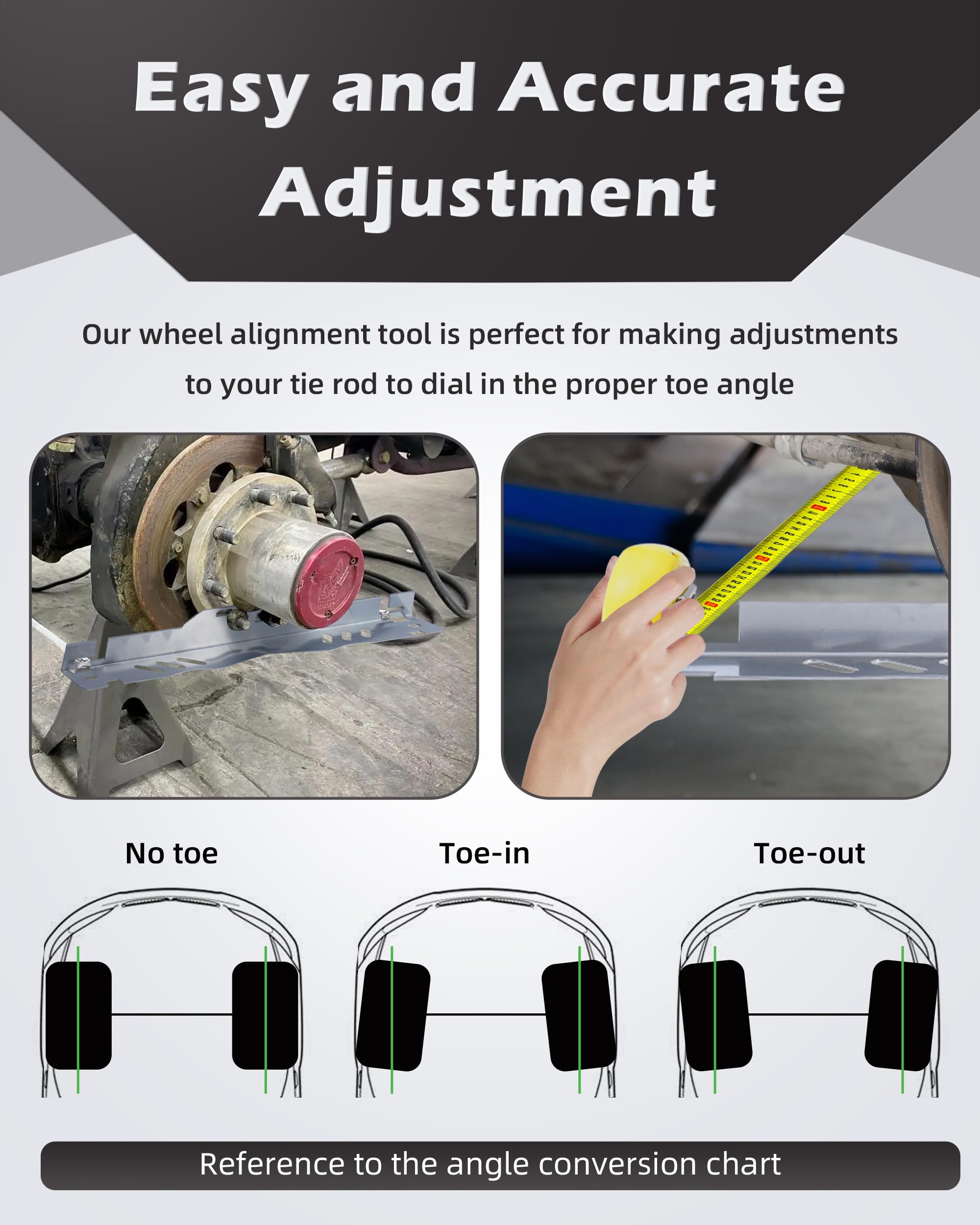 Toe Alignment Tool Plates 2Pcs, Wheel Alignment Tool Includes Two 5M Metal Tape Measure, Car Front End Alignment Tool For Cars,