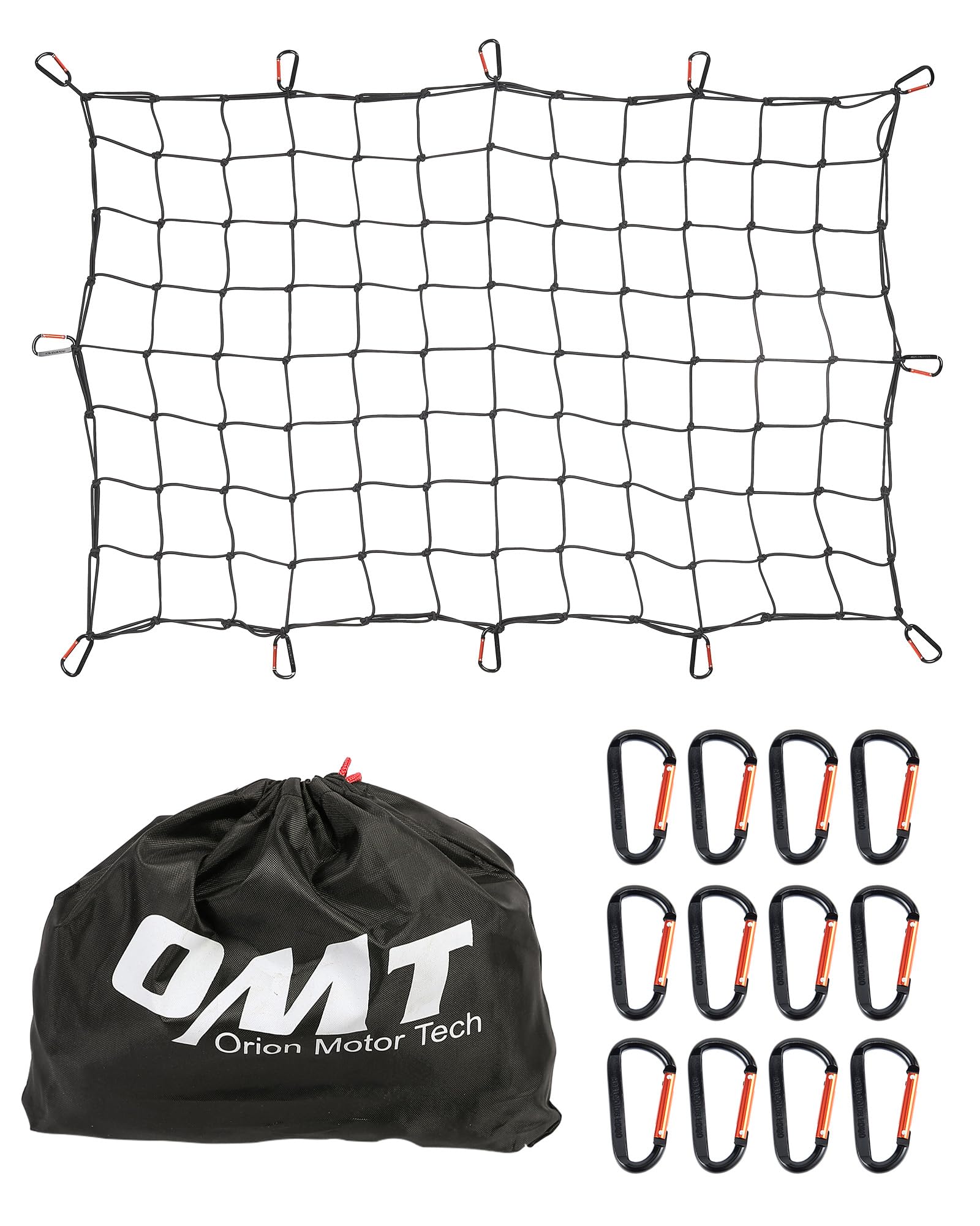 Orion Motor Tech 3X4 Ft Heavy Duty Cargo Net For Pickups Suvs Vans Semis, 6X8Ft Max Bungee Cord Net For Truck Bed Roof Rack Trai