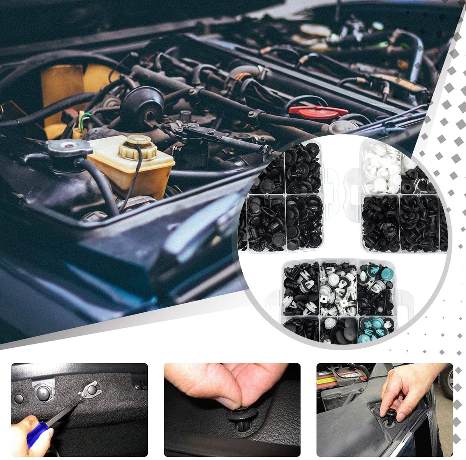 Car Retainer Clips 24 Most Popular Sizes Fasteners 801 Pcs Automotive Plastic Clips Auto Push Pin Rivets Set With Blue Fastener Remover For Ford Gm Toyota Honda Chrysler Bmw Benz Nissan Subaru