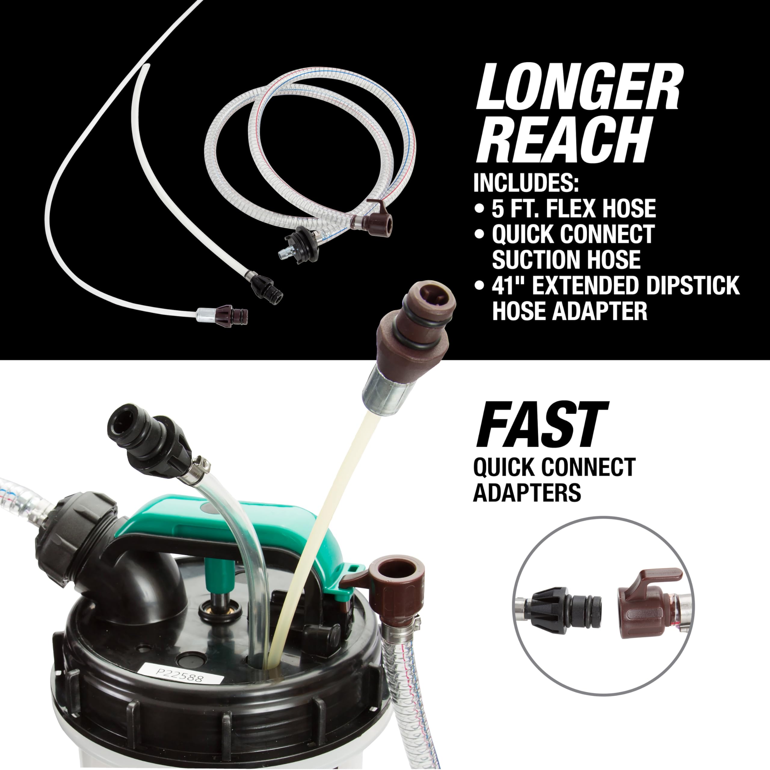 OEMTOOLS 24397 10 Quarts (2.5 Gallons) Manual Fluid Extractor, Oil Extractor Pump, Transmission Fluid Pump, Oversized Handle Man