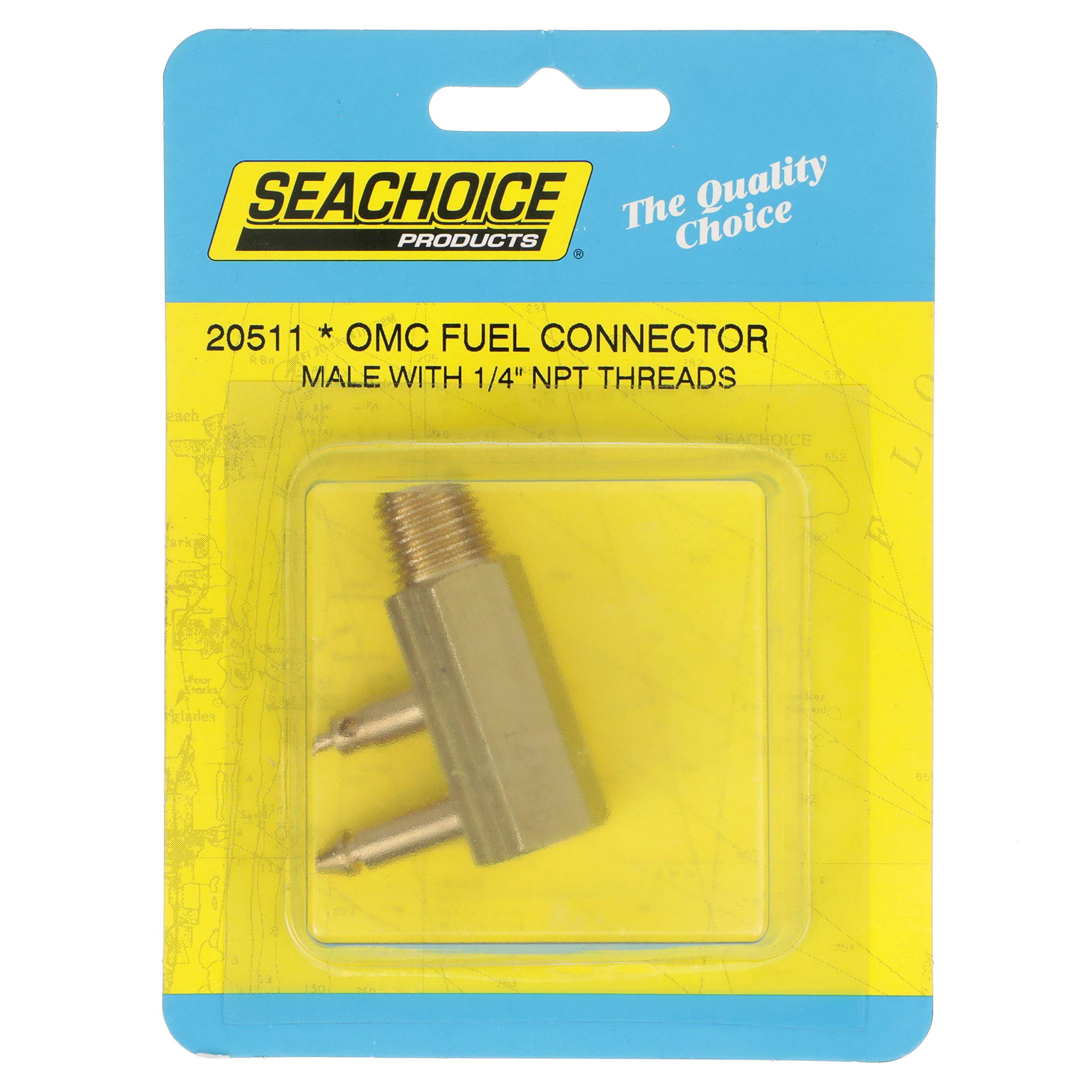 Seachoice Deluxe Fuel Connector For Omc (Evinrude/Johnson), Male, 1/4 In. Npt