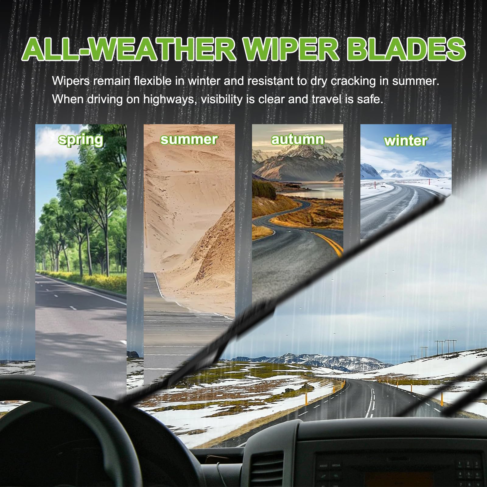 Parrati High Performance Premium All-Season Automotive Windshield Wipers With Rear Wiper Blades Replacement For 2006-2015 Audi Q