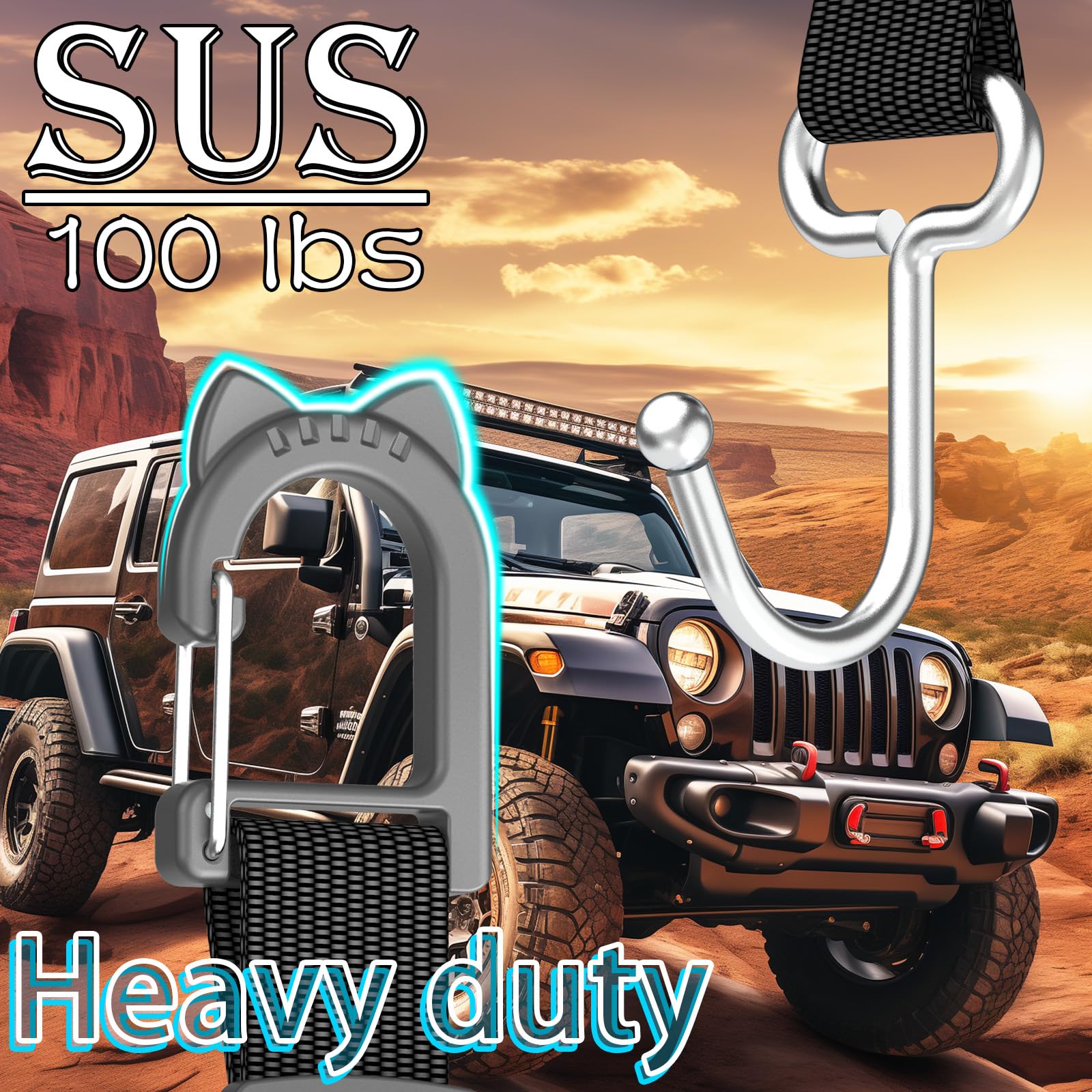 Quidaoso Headrest Hooks For Car, Car Seat Hooks, Car Bag Hooks, Adjustable Heavy Duty Metal Utility Seat Hooks, Car Accessory Or