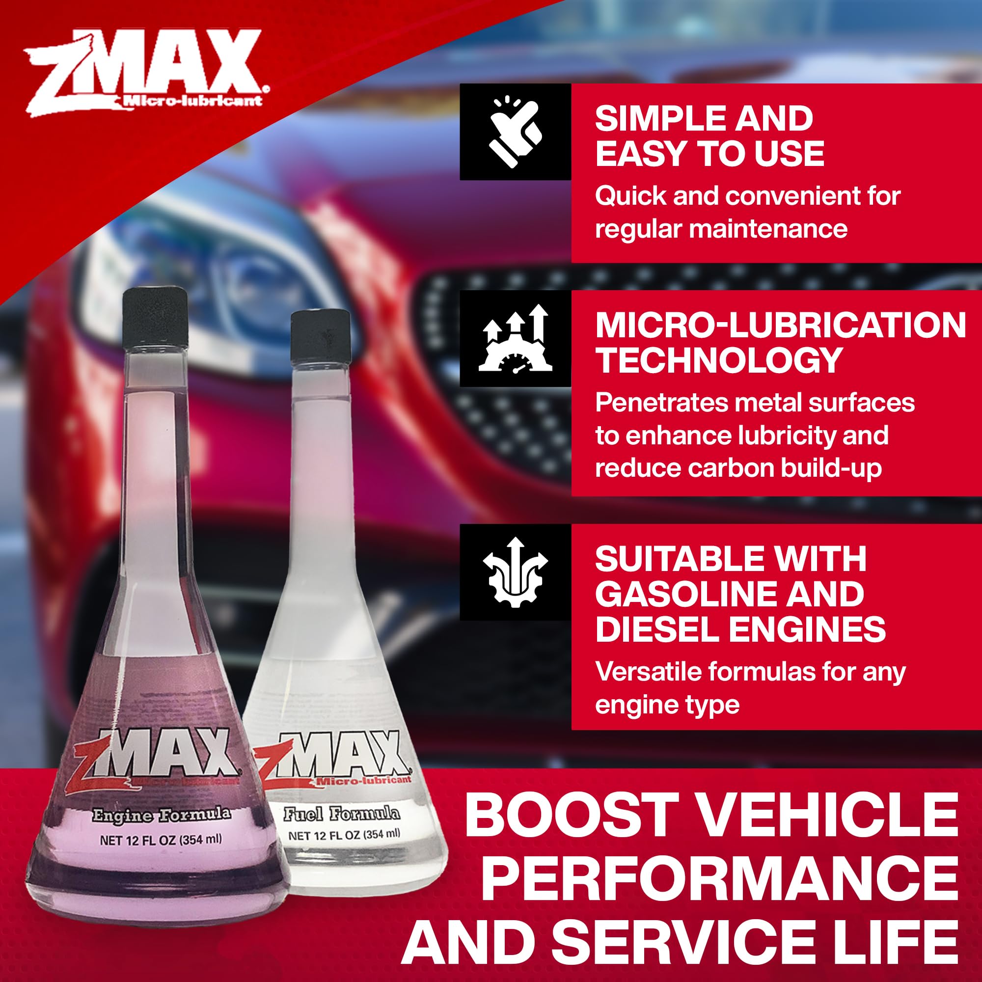 Zmax 58-011 - Engine & Fuel Formula Kit - Easy To Use - Reduces Carbon Build-Up & Lubricates Metal Extending Life Of Car Or Truc
