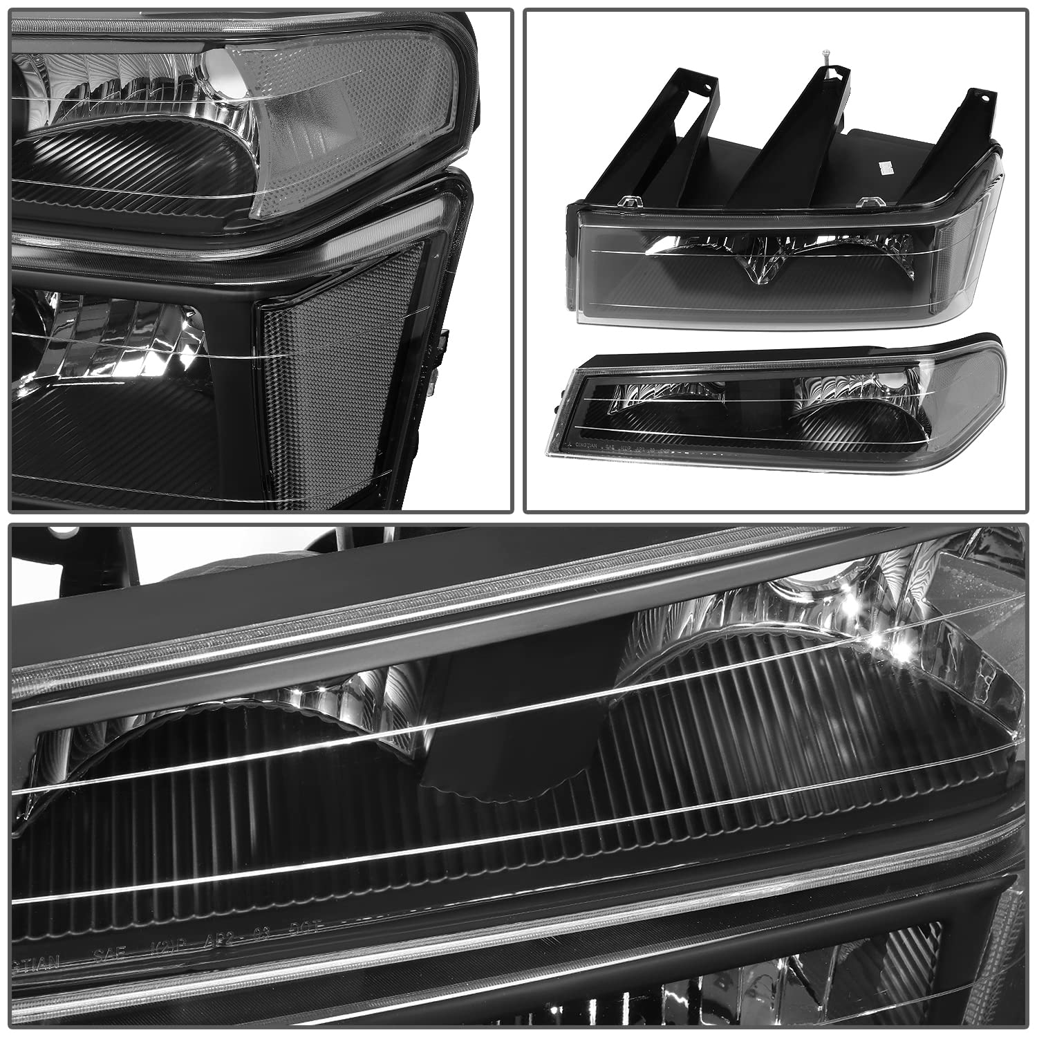 Dna Motoring Hl-Oh-Ccol044P-Bk-Cl1 Black Housing Headlights Compatible With 04-12 Colorado Canyon