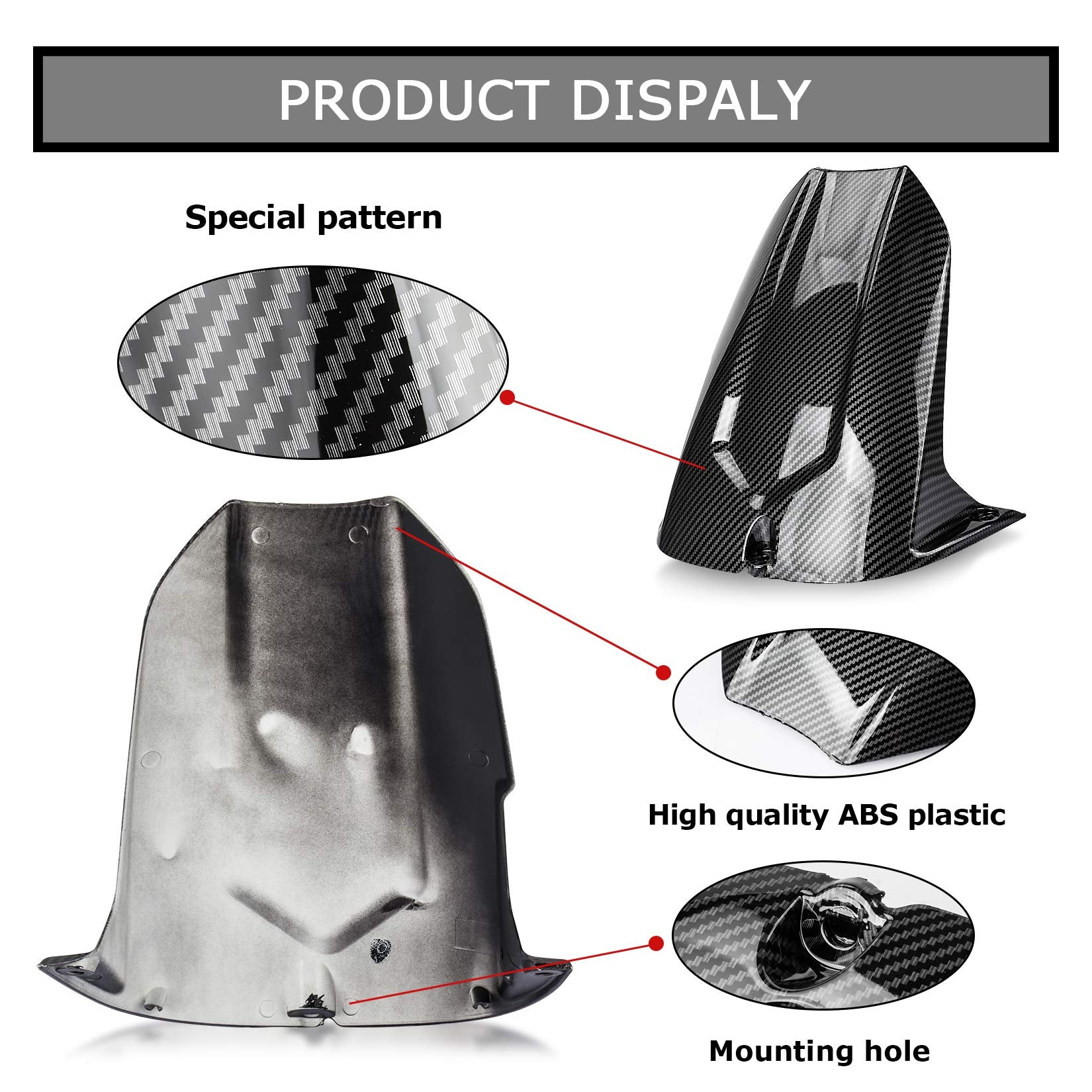 PSLER Rear Mudguard Tire Hugger for YZF R6 2003-2005 and for R6S 2006-2009 (Carbon)