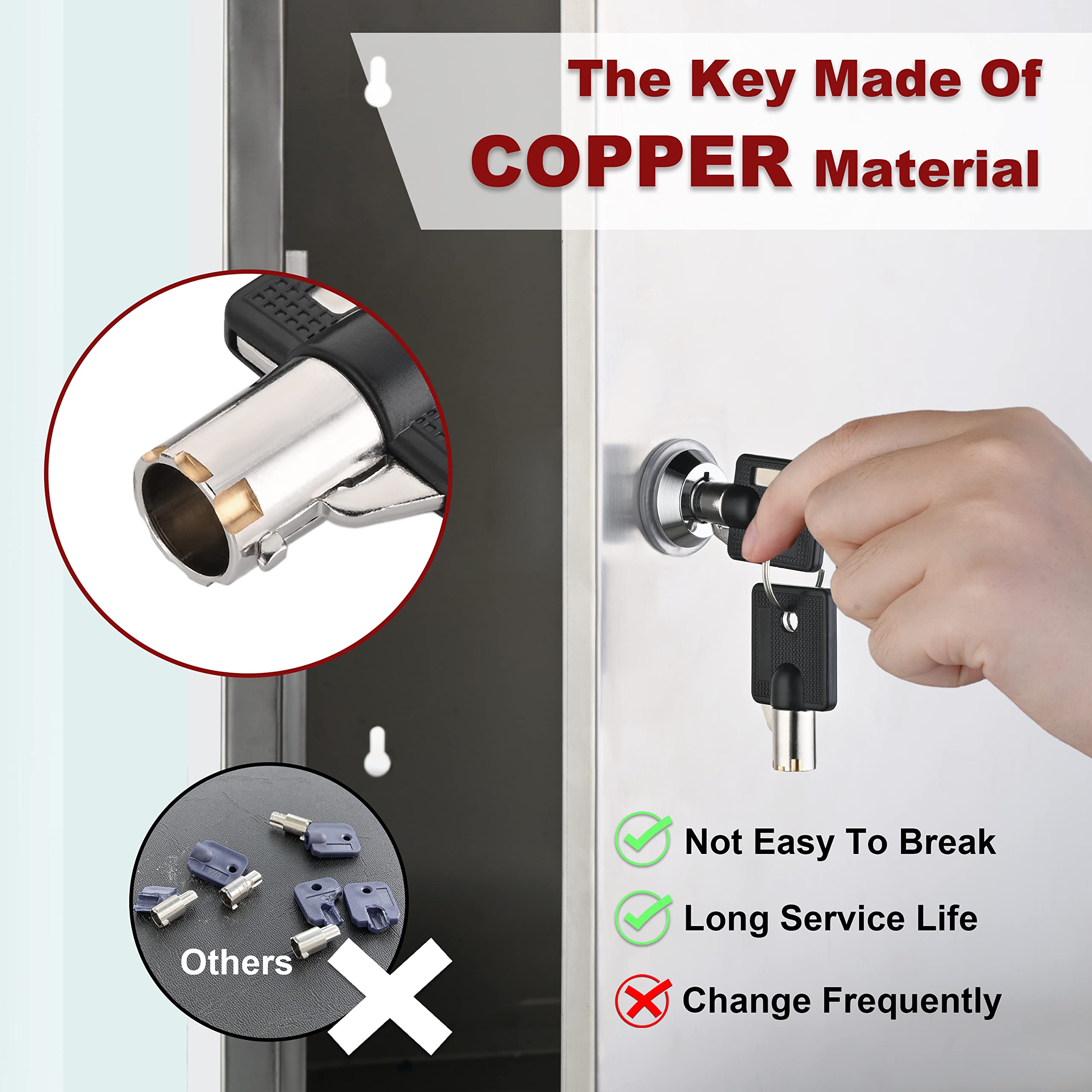 Naissian Rv Locks For Storage Door 7/8 Inch, Rv Compartment Locks Cam Locks For Camper Travel Trailer Cabinet With Keys 7/8', Pack Of 10 Locks With 6 Keyed Alike With Manual