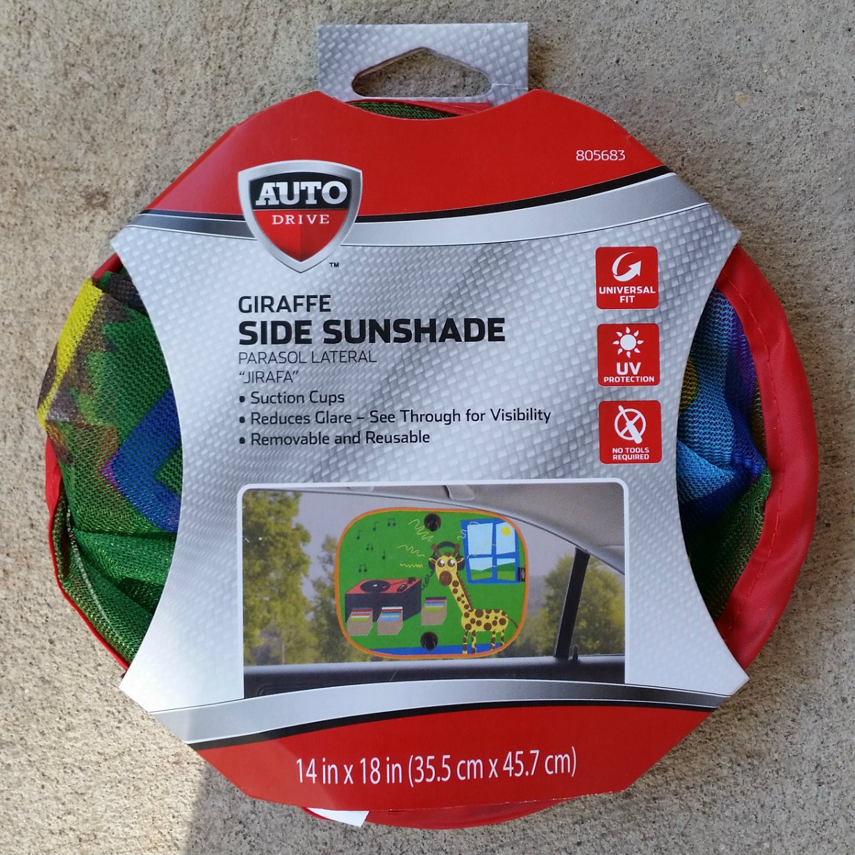 Auto Drive Giraffe Side Window Sunshade - Universal Fit