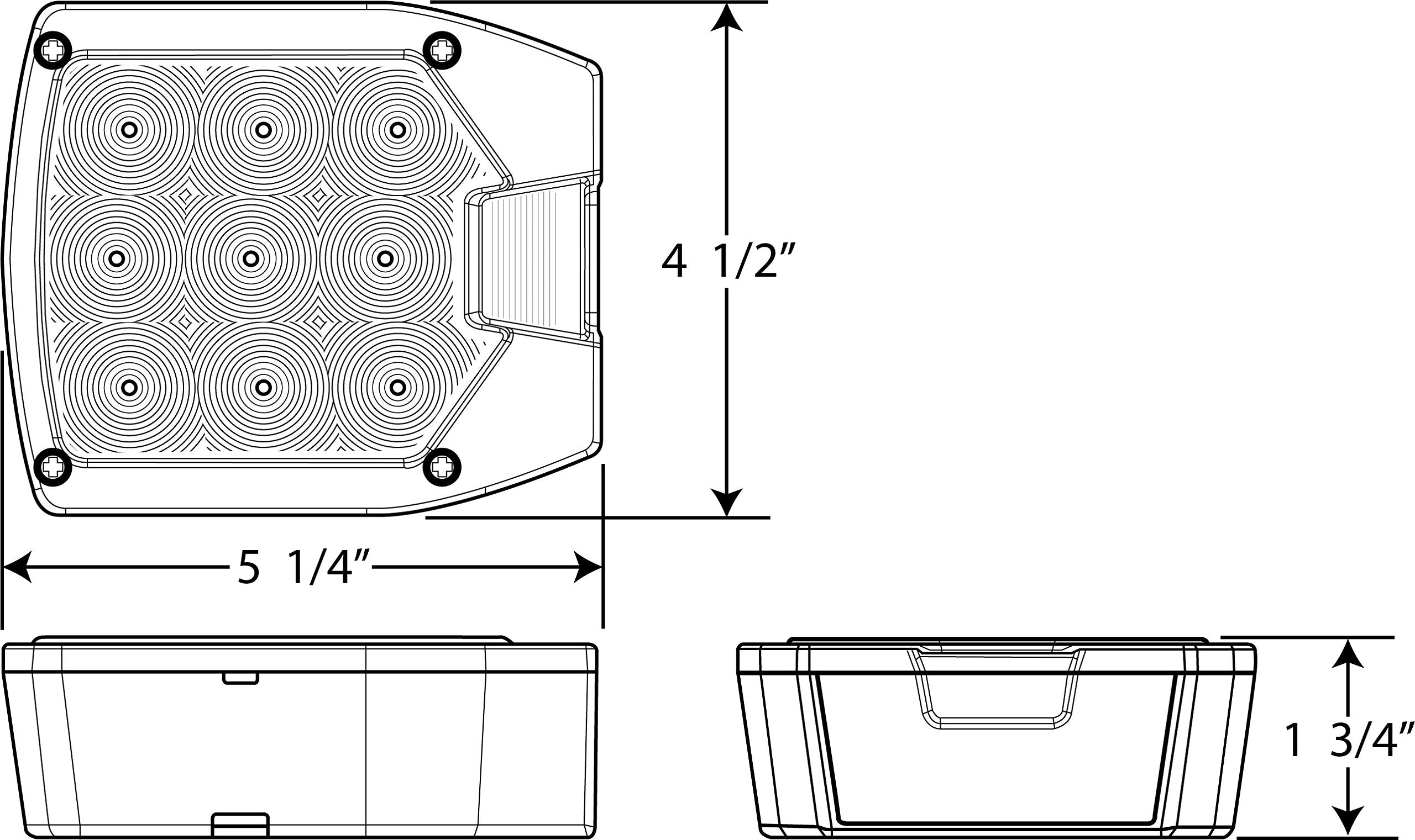 Optronics Stl82Rbp Led Combination Tail Light For Passenger Side, 1 Pack, Red