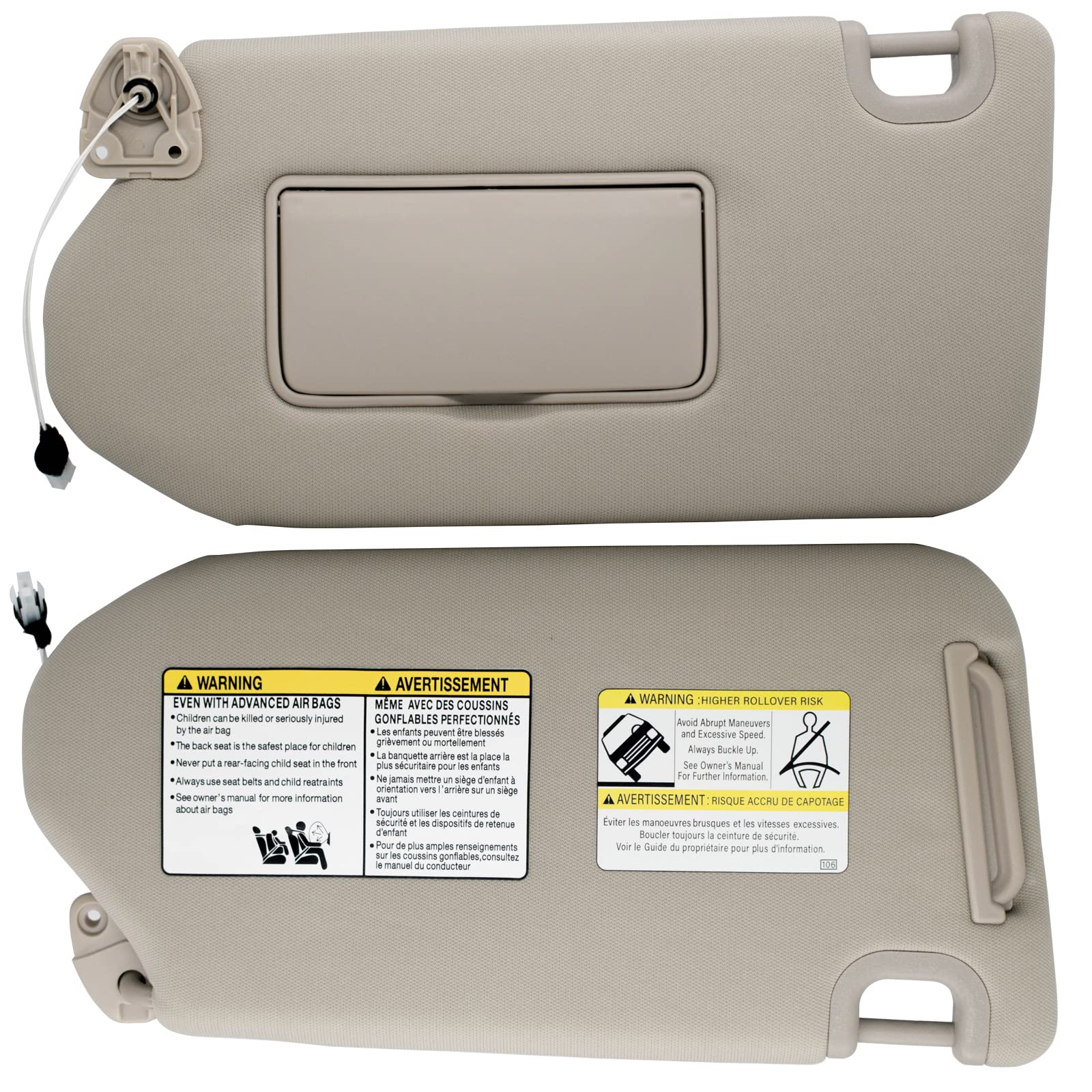 Nhiles Left Driver Sun Visor With Lamp & Mirror For 2013-2020 Nissan Pathfinder 2014-2020 Infiniti Qx60 And 2013 Infiniti Jx35,O