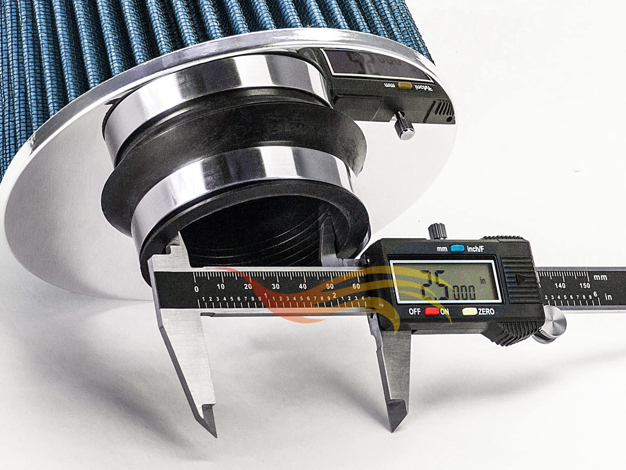 Blue 3.5'' 89 Mm Inlet Truck Cold Air Cone Replacement Performance Washable Clamp-On Dry Air Filter (8'' Tall)