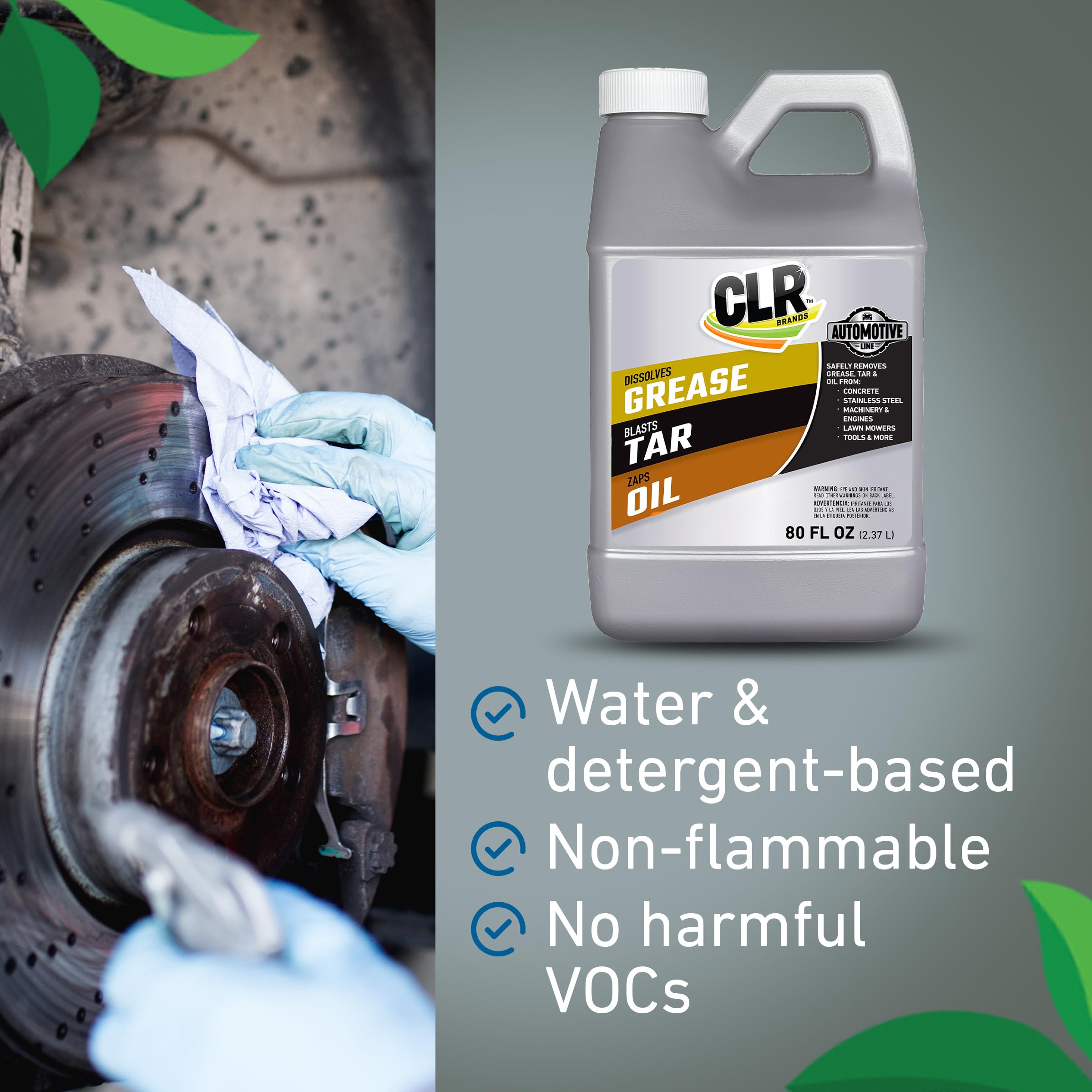 CLR Brands™ Automotive Grease Tar & Oil Remover, 80 Fl Oz, Model A-GTO80-4