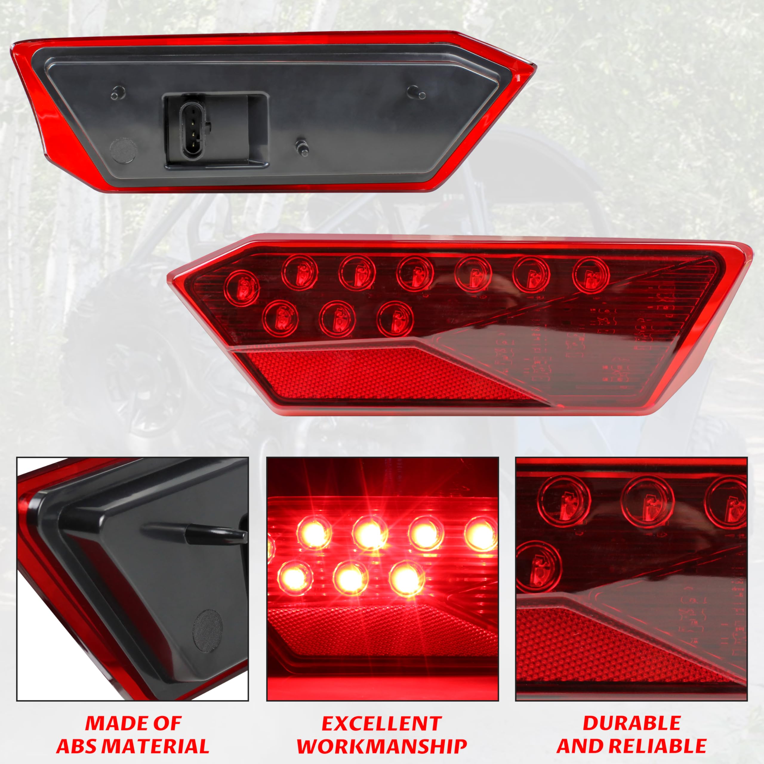 SAUTVS LED Tail lights for RZR 900 XP 1000 14-19, Red Rear Brake Stop Lights Taillights Tail Lamps for Polaris RZR 900 1000 S XP