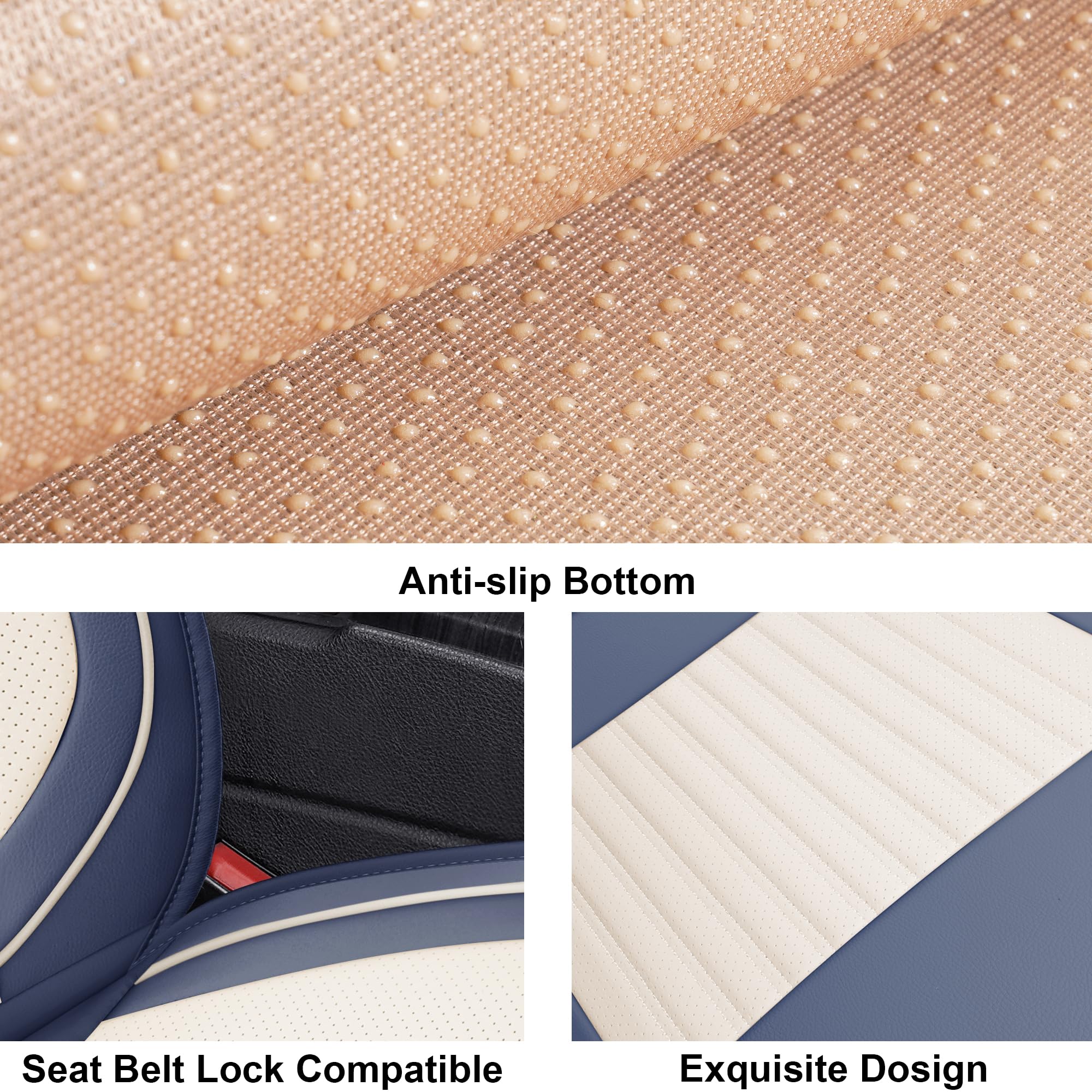 Lingvido Universal Car Seat Cover, Breathable And Waterproof Faux Leather Automotive Seat Covers For Cars Suv Sedan (Full Seat,