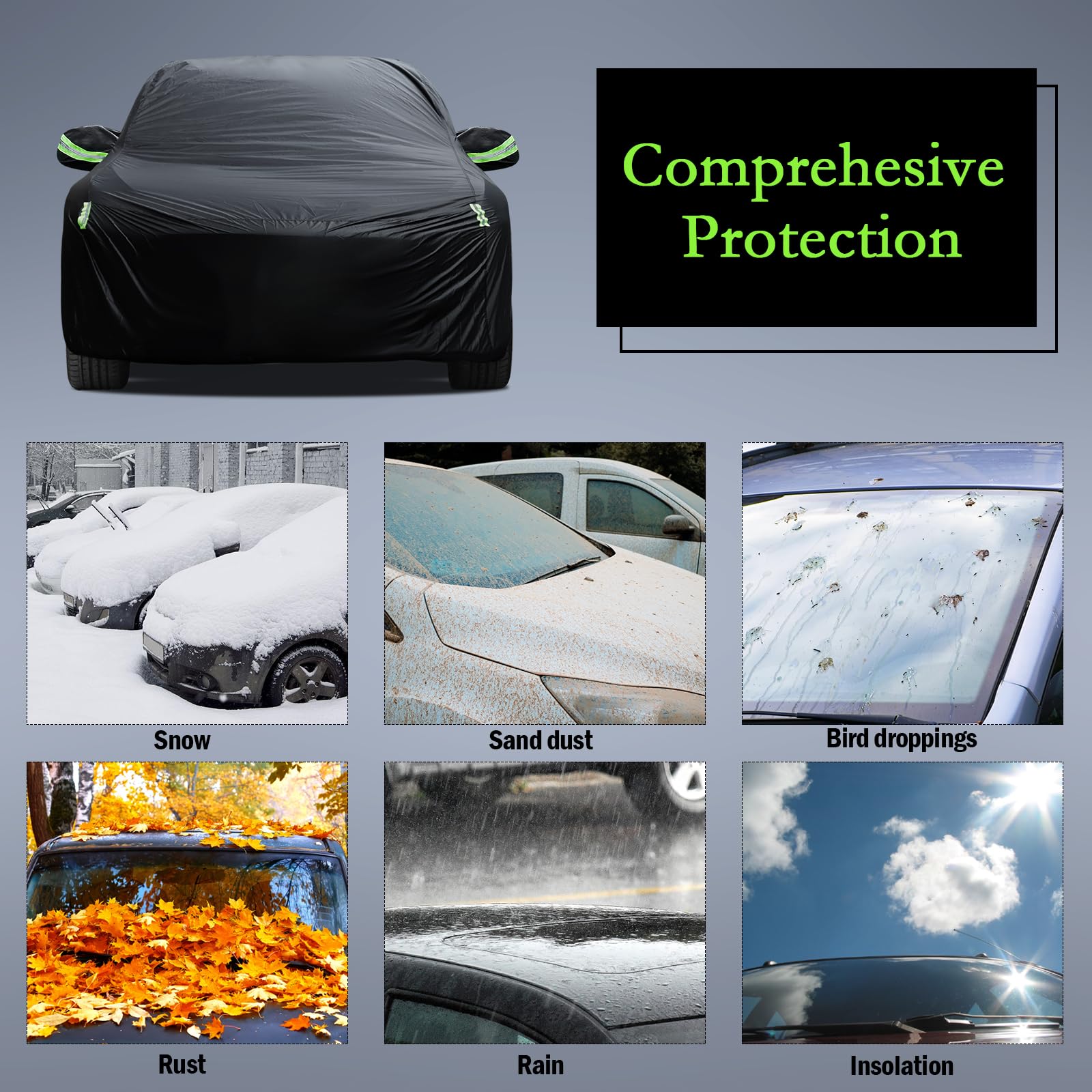 Car Cover Custom Fit For Dodge Charger 2006-2025, Waterproof All Weather Full Exterior Cover Rain Sun Hail Protector Car Cover W