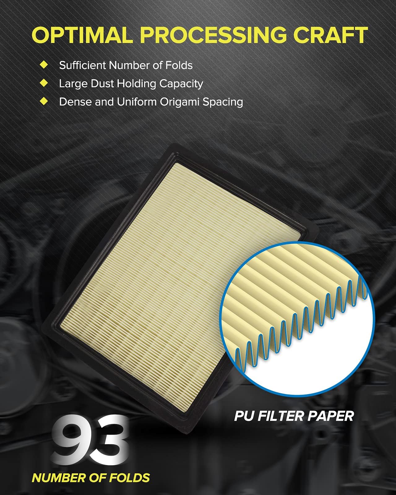 Philtop Engine Air Filter Ca9687 Replacement For 2004-2008 Ford F-150, 2005-2007 F-250 F-350 Super Duty, 2005-2006 Expedition &