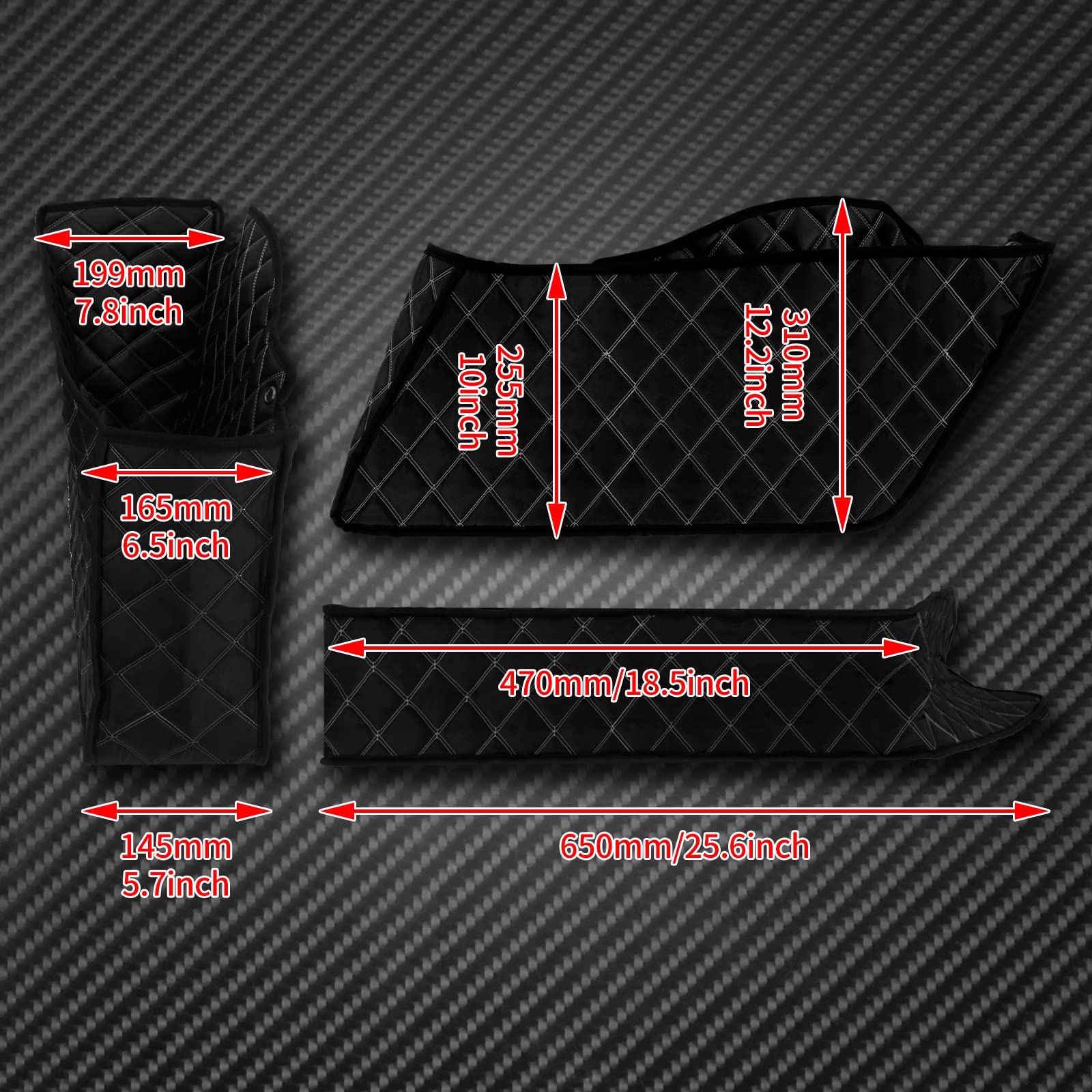 HCmotorku Motorcycle Drop-in Saddlebag Liners Non-Stretched Non-Tapered Fits for Harley Facotry Saddlebag Bottoms Touring Road K